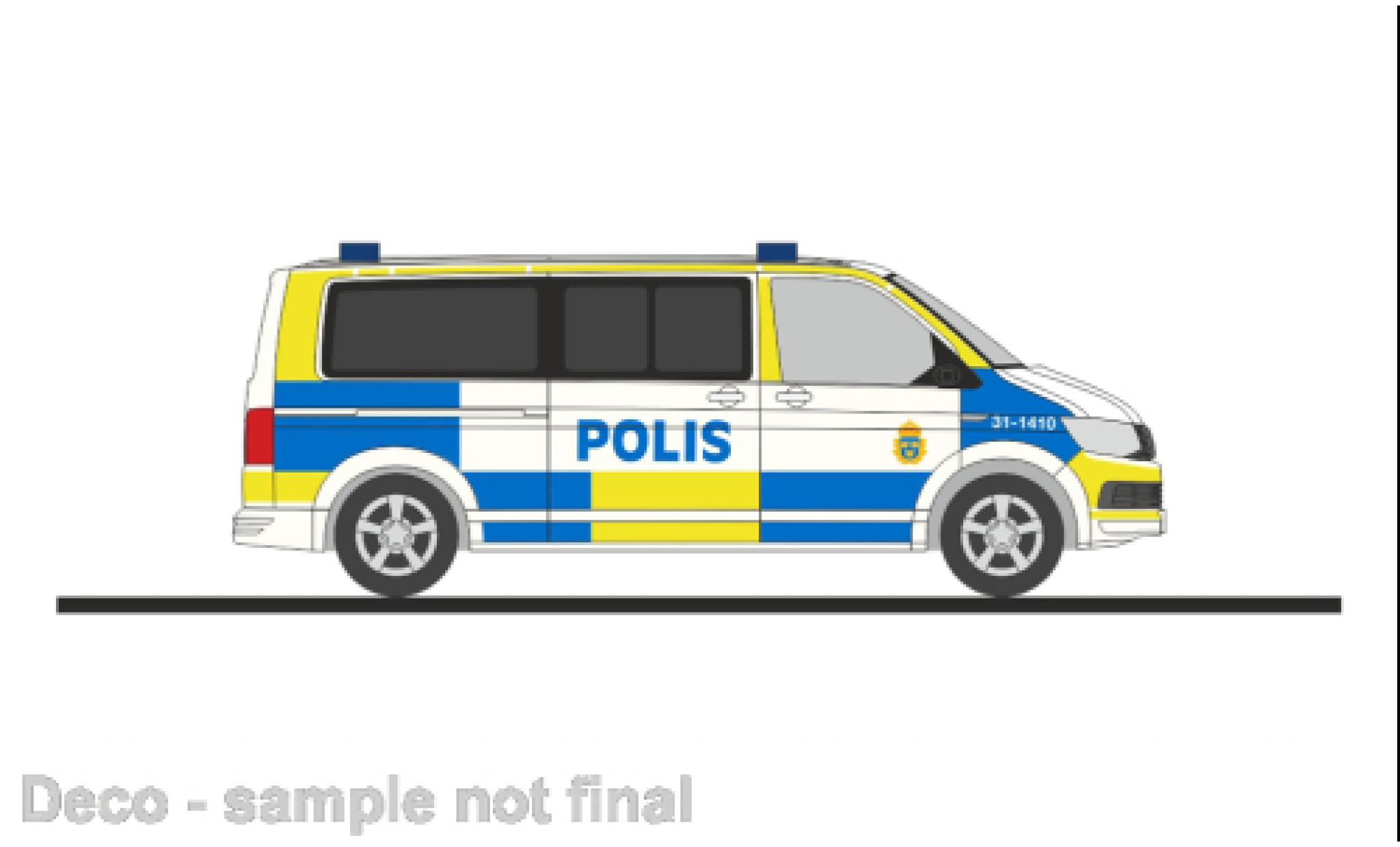 Volkswagen T6 1/87 Rietze bus Polis (SE) diecast model cars