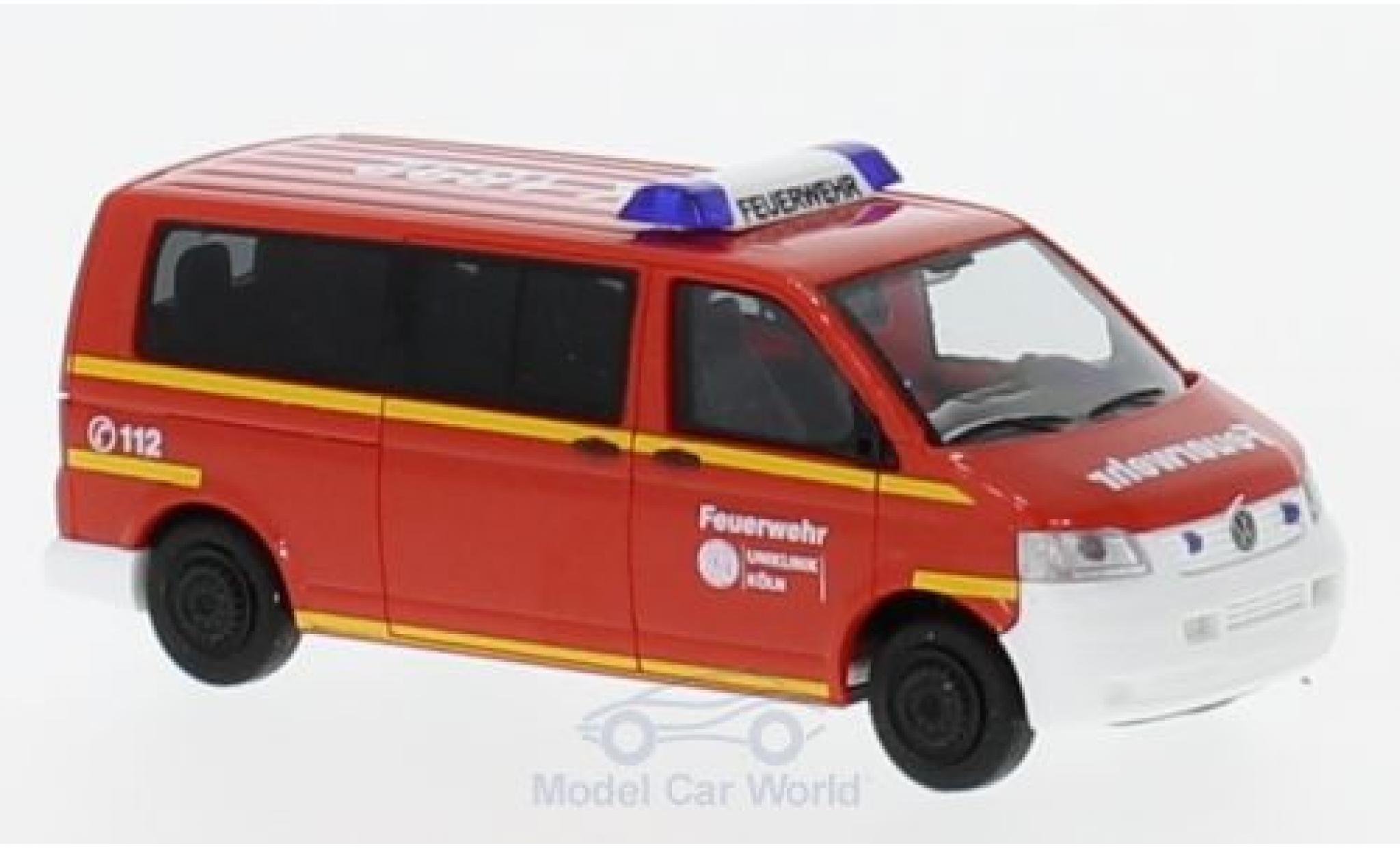 Volkswagen T5 1/87 Rietze Fire brigade Uniklinik K&ouml;ln 2003 diecast model cars