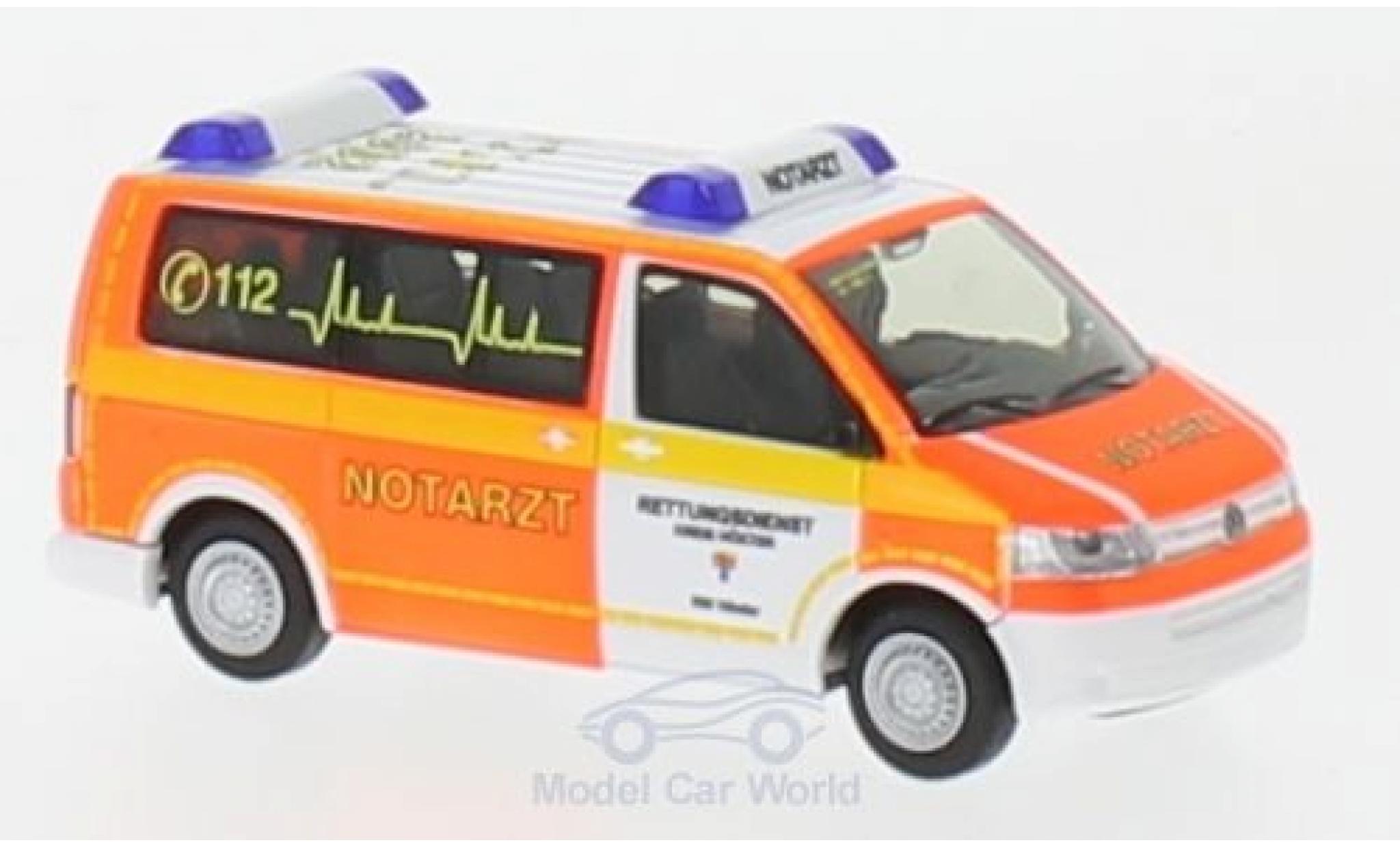 Volkswagen T5 1/87 Rietze Notarzt Rettungsdienst H&ouml;xter 2010 diecast model cars
