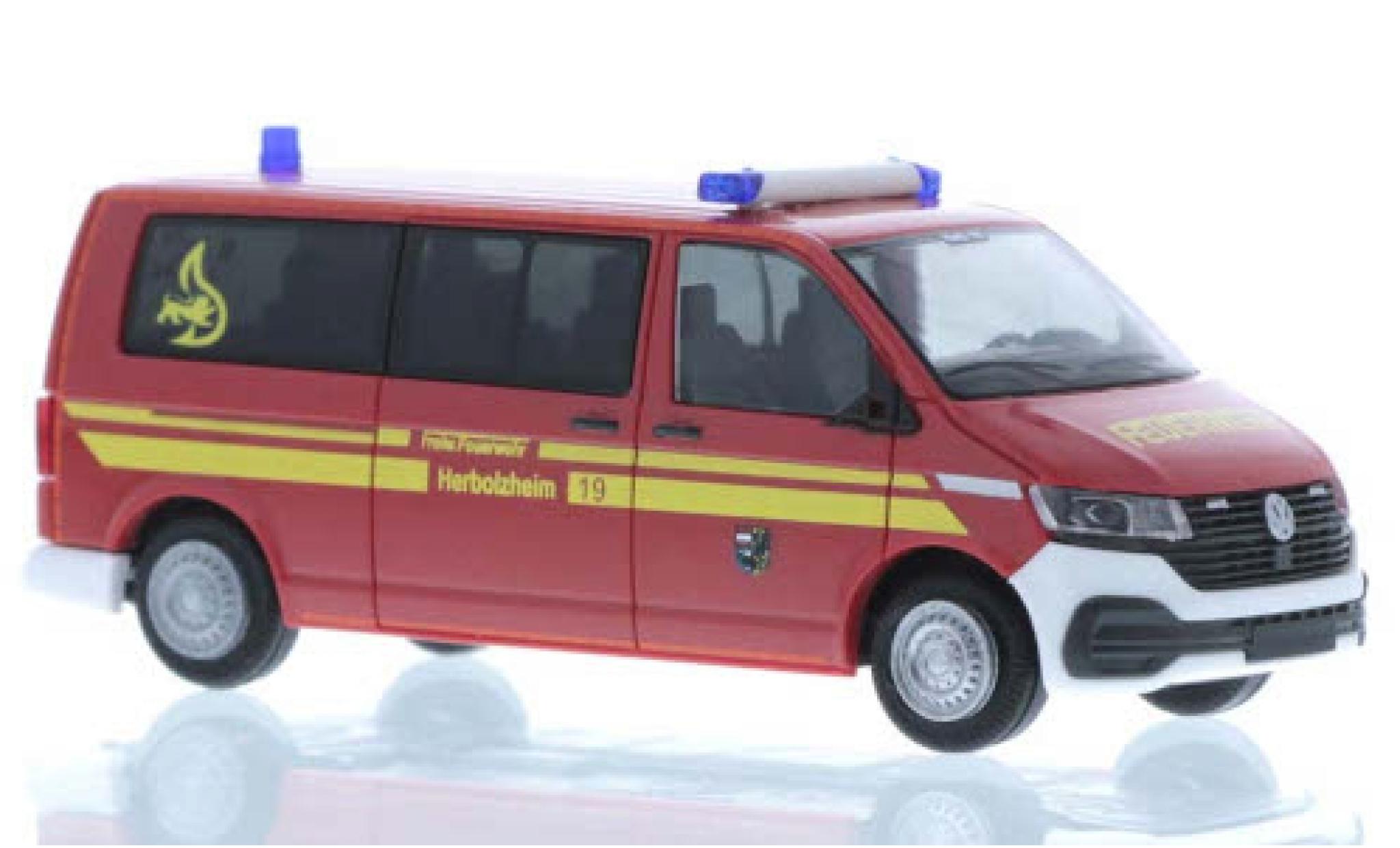 Volkswagen T6 1/87 Rietze .1 Fire brigade Herbolzheim plus long empattement diecast model cars