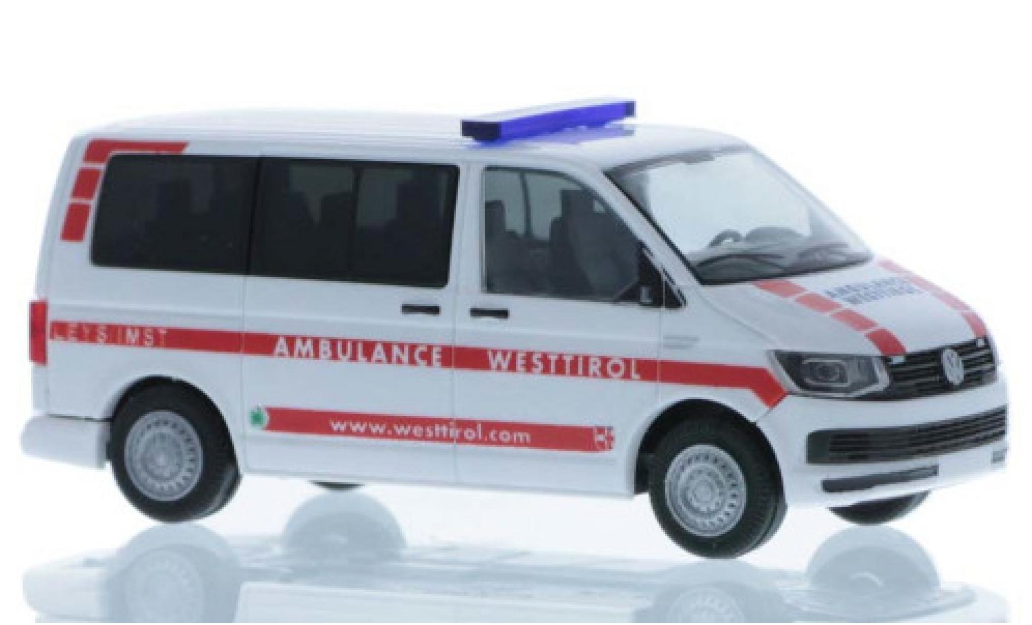 Volkswagen T6 1/87 Rietze Ambulance Westtirol court- empattement diecast model cars