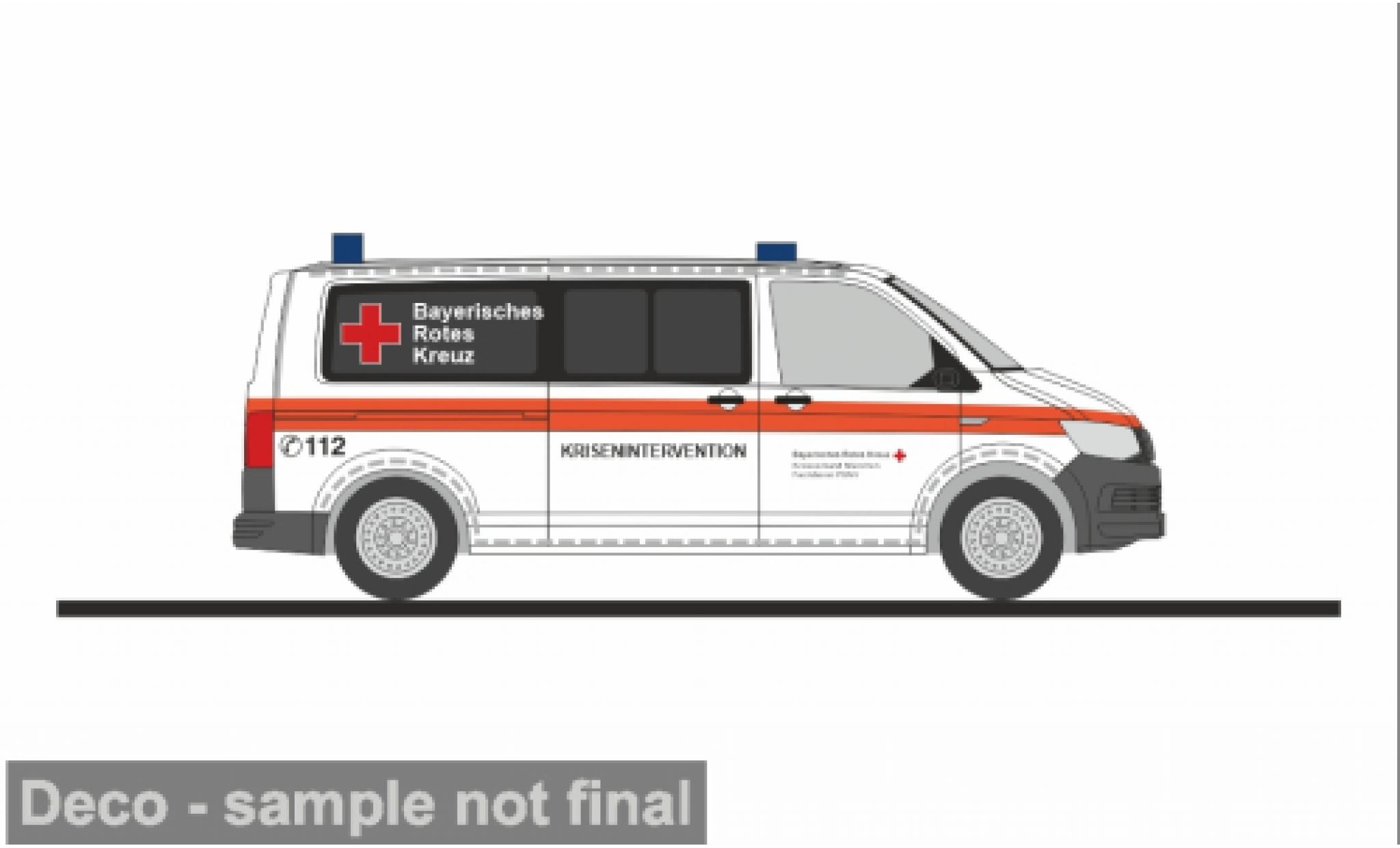 Volkswagen T6 1/87 Rietze BRK M&uuml;nchen Krisenintervention 1:87 diecast model cars