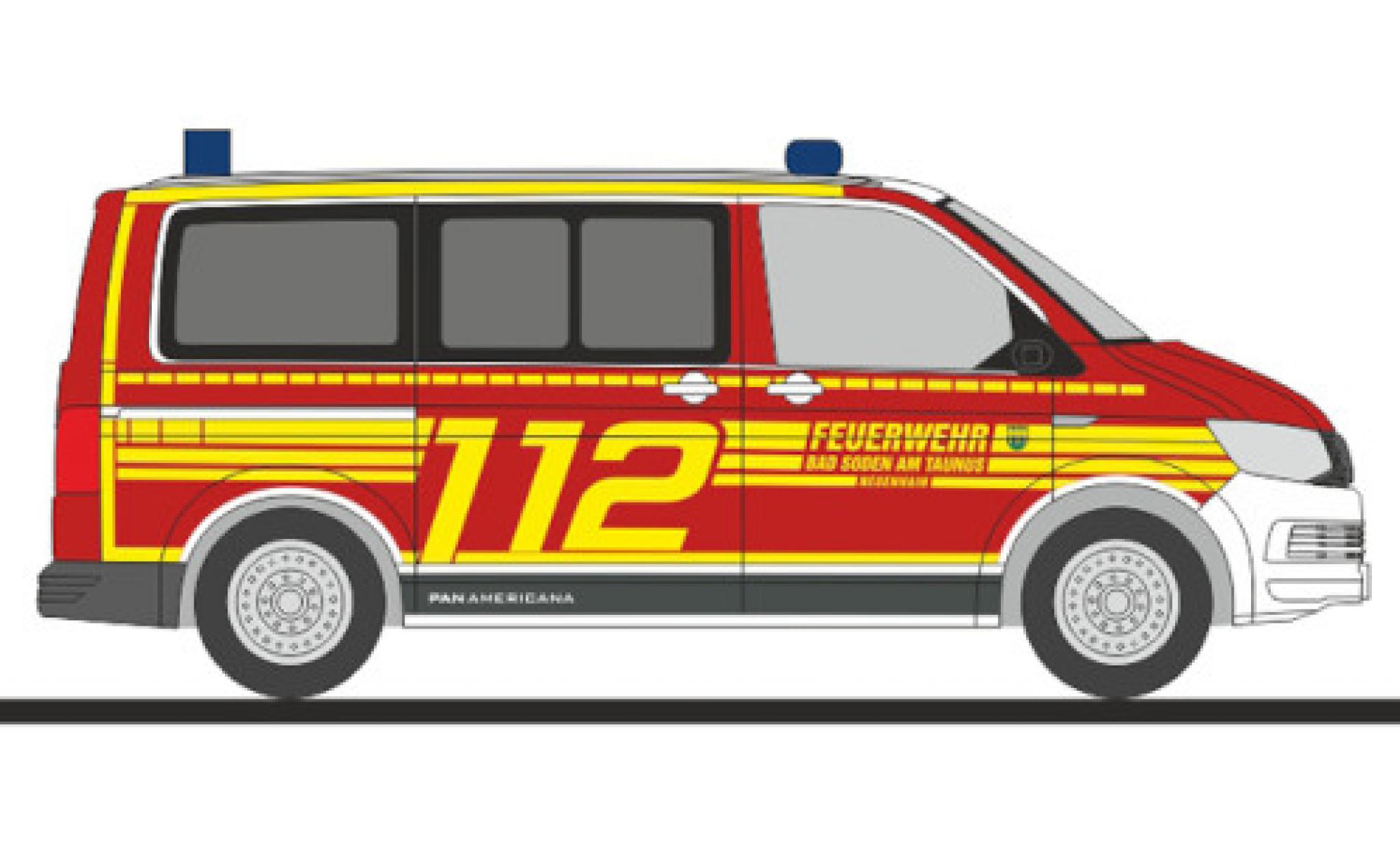 Volkswagen T6 1/87 Rietze Bus Fire brigade Bad Soden diecast model cars