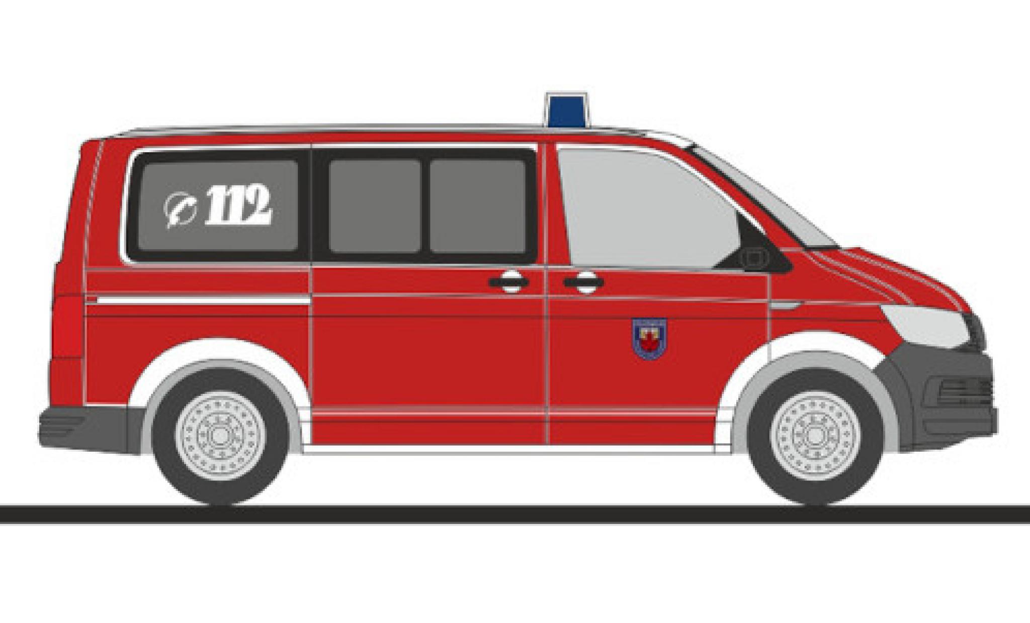 Volkswagen T6 1/87 Rietze Bus Fire brigade Unna diecast model cars