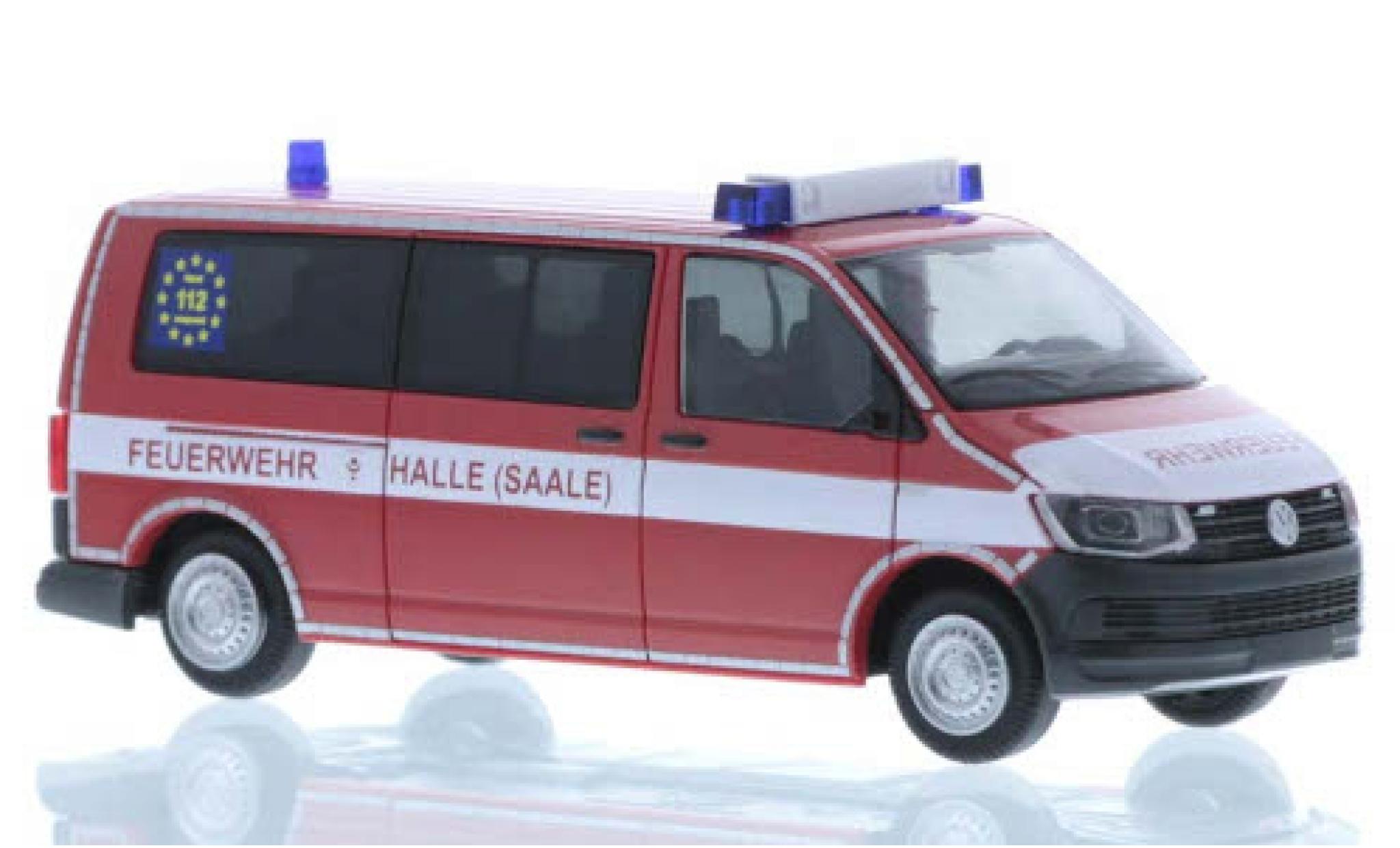 Volkswagen T6 1/87 Rietze Fire brigade Halle-Saale plus long empattement diecast model cars