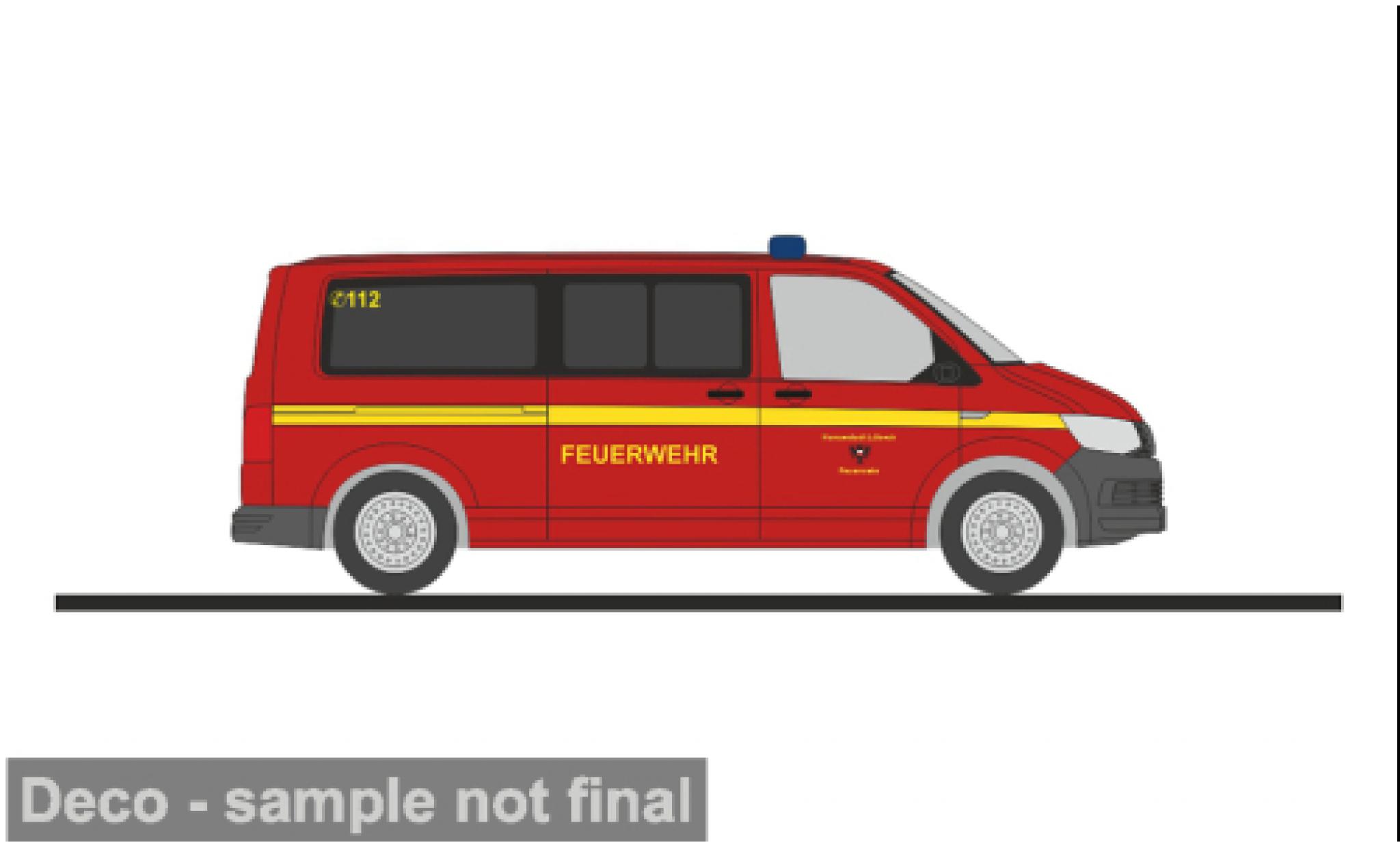 Volkswagen T6 1/87 Rietze Fire brigade L&uuml;beck 1:87 diecast model cars