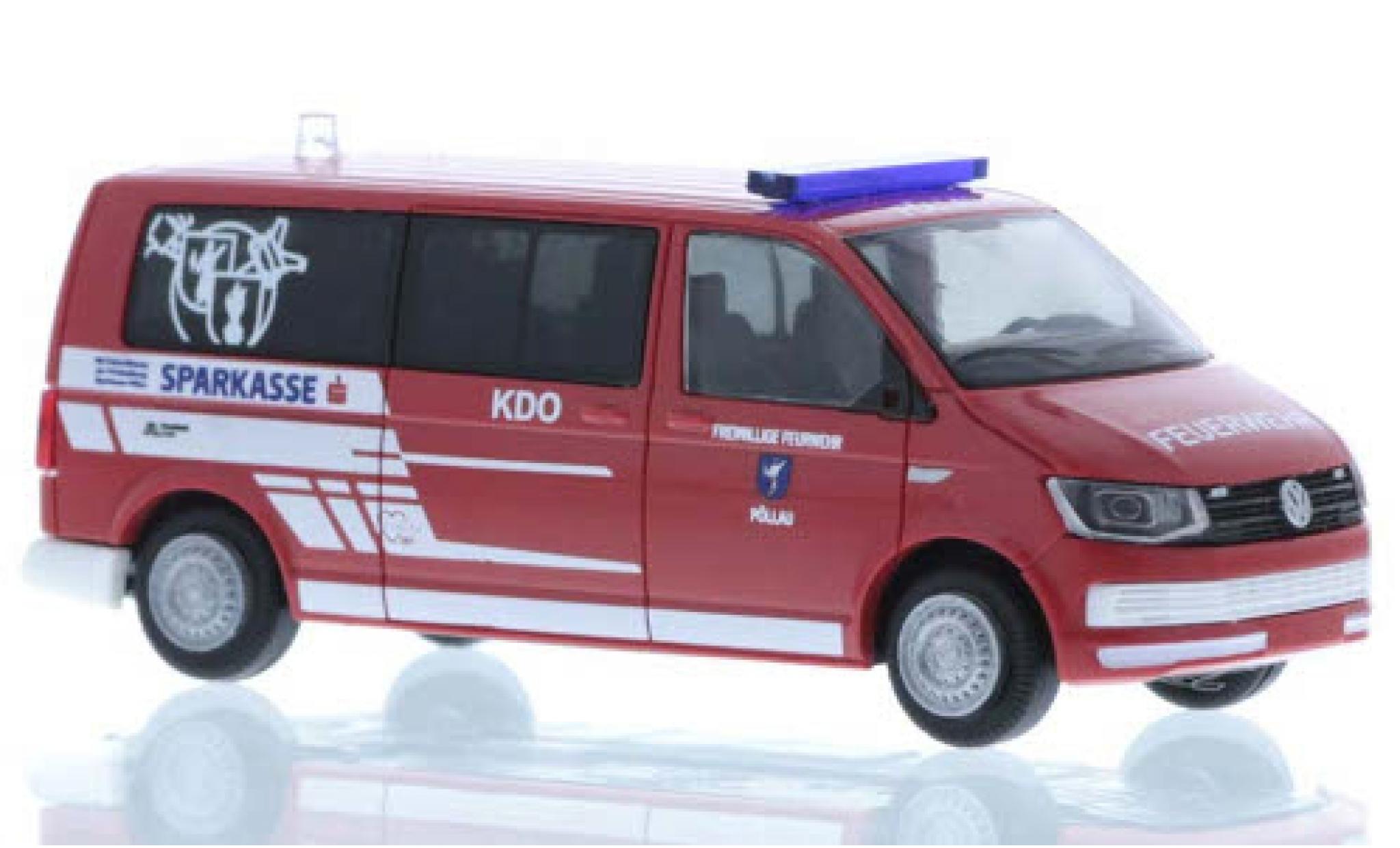 Volkswagen T6 1/87 Rietze Fire brigade P&ouml;llau (AT) plus long empattement diecast model cars