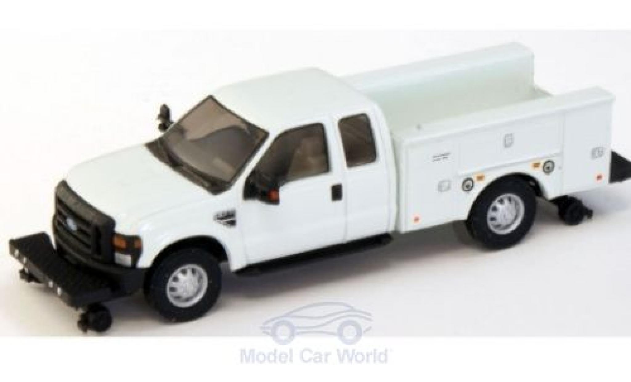 Ford F-350 1/87 River Point XLT Super Cab Hi Rail Utility Truck white 2008 diecast model cars