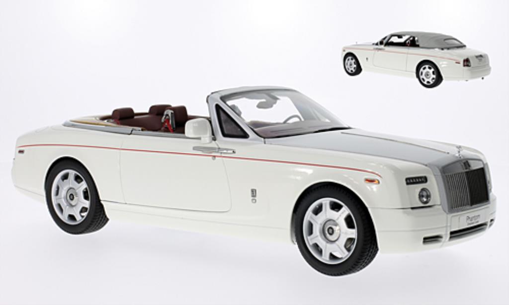 Rolls Royce Phantom 1/18 Kyosho Drophead Coupe white/matt-grey mit redem Zierstreifen LHD diecast model cars