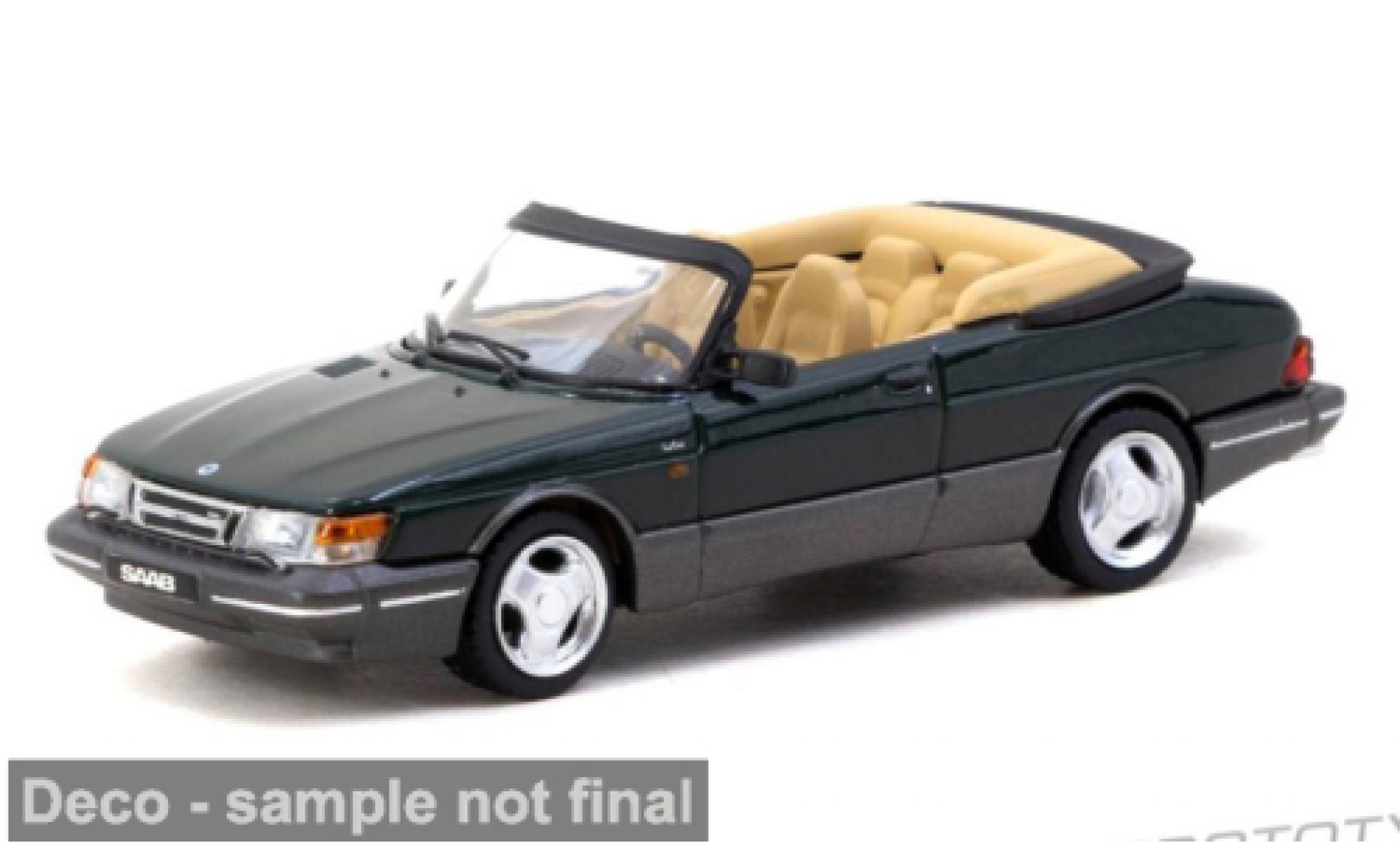 Saab 900 1/64 Tarmac Works Turbo Convertible green 1997 1:64 diecast model cars