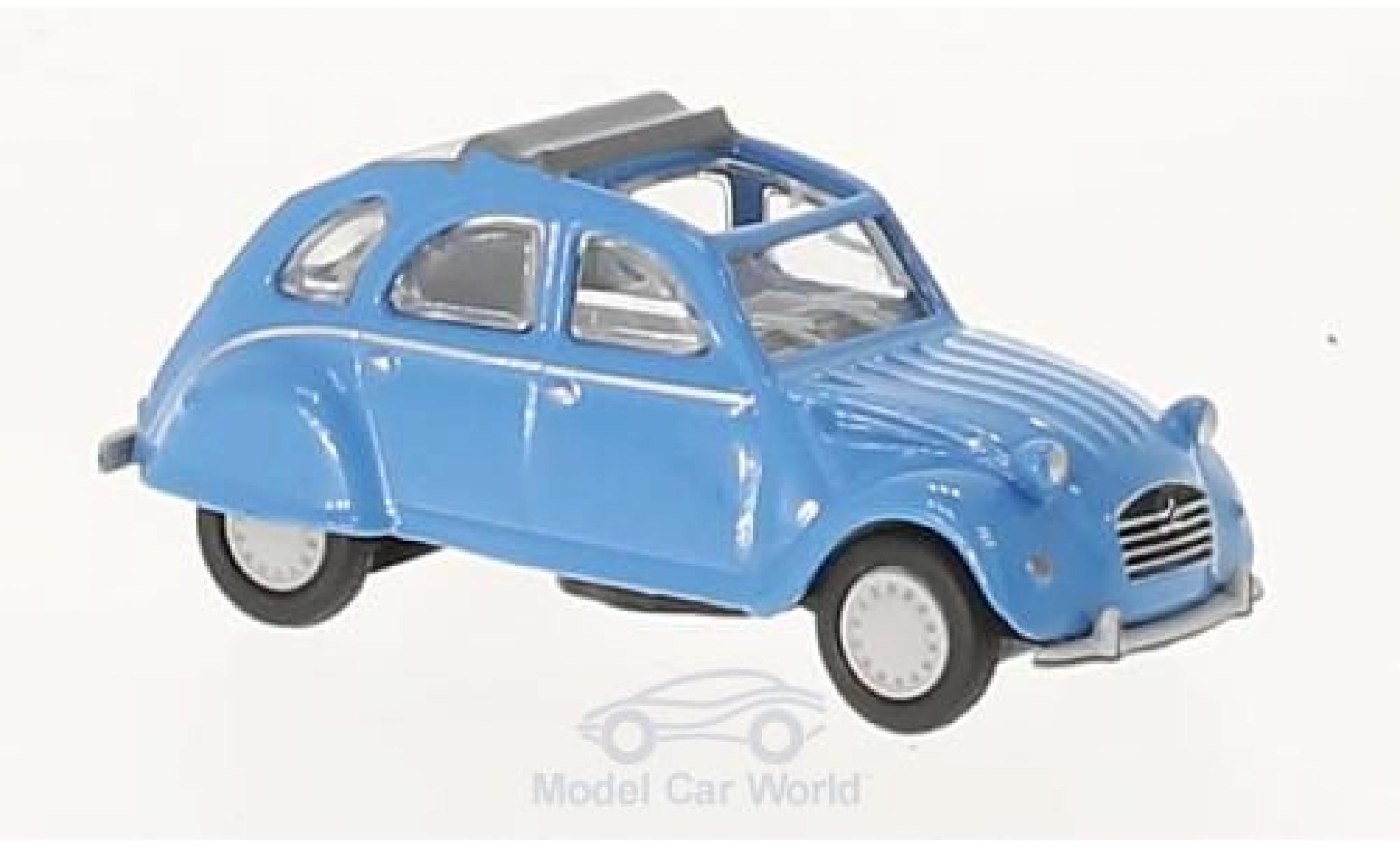 Citroen 2CV 1/87 Schuco 2 CV blue mit ge&ouml;ffnetem Verdeck diecast model cars