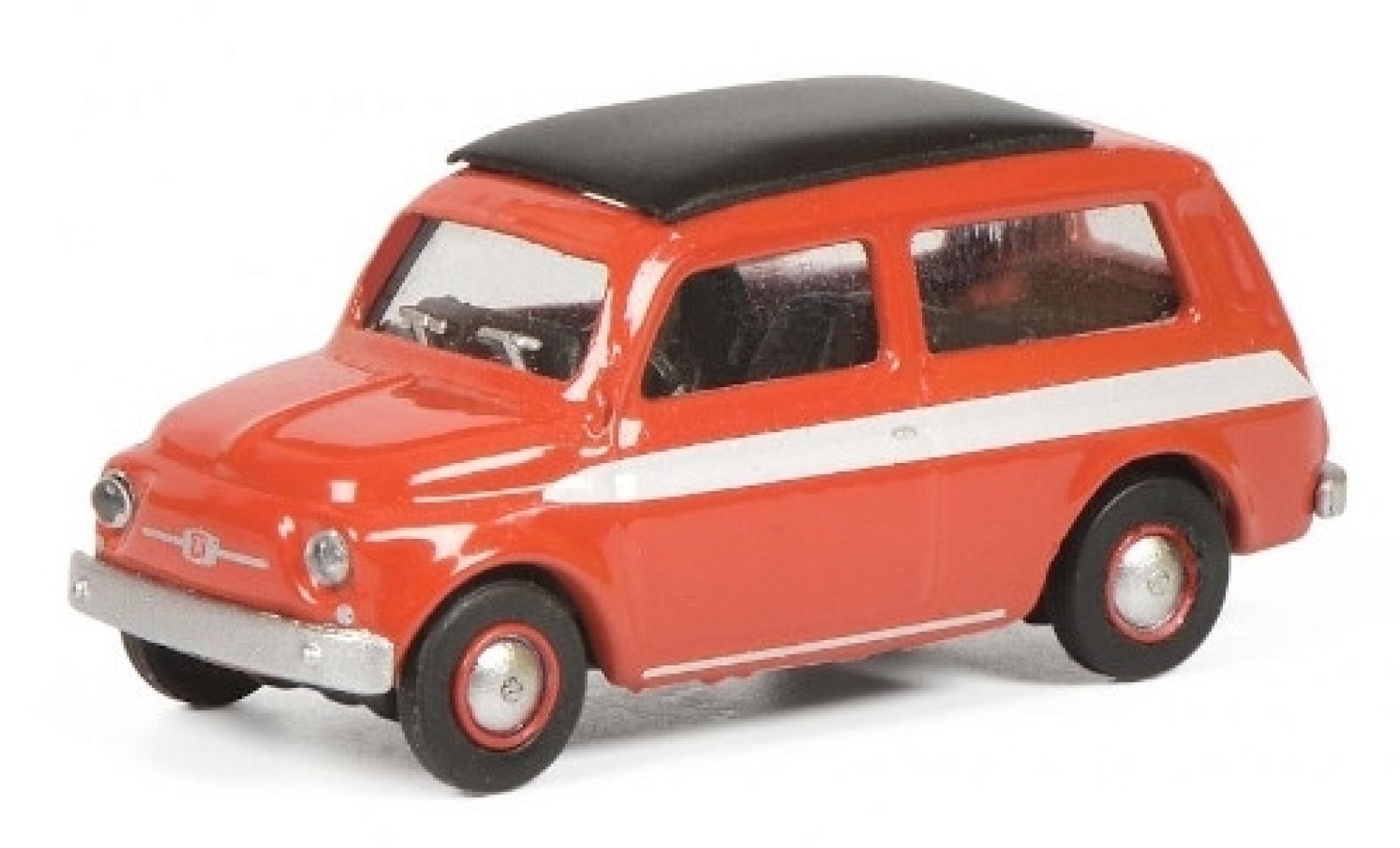 Fiat 500 1/87 Schuco Giardiniera red/white diecast model cars