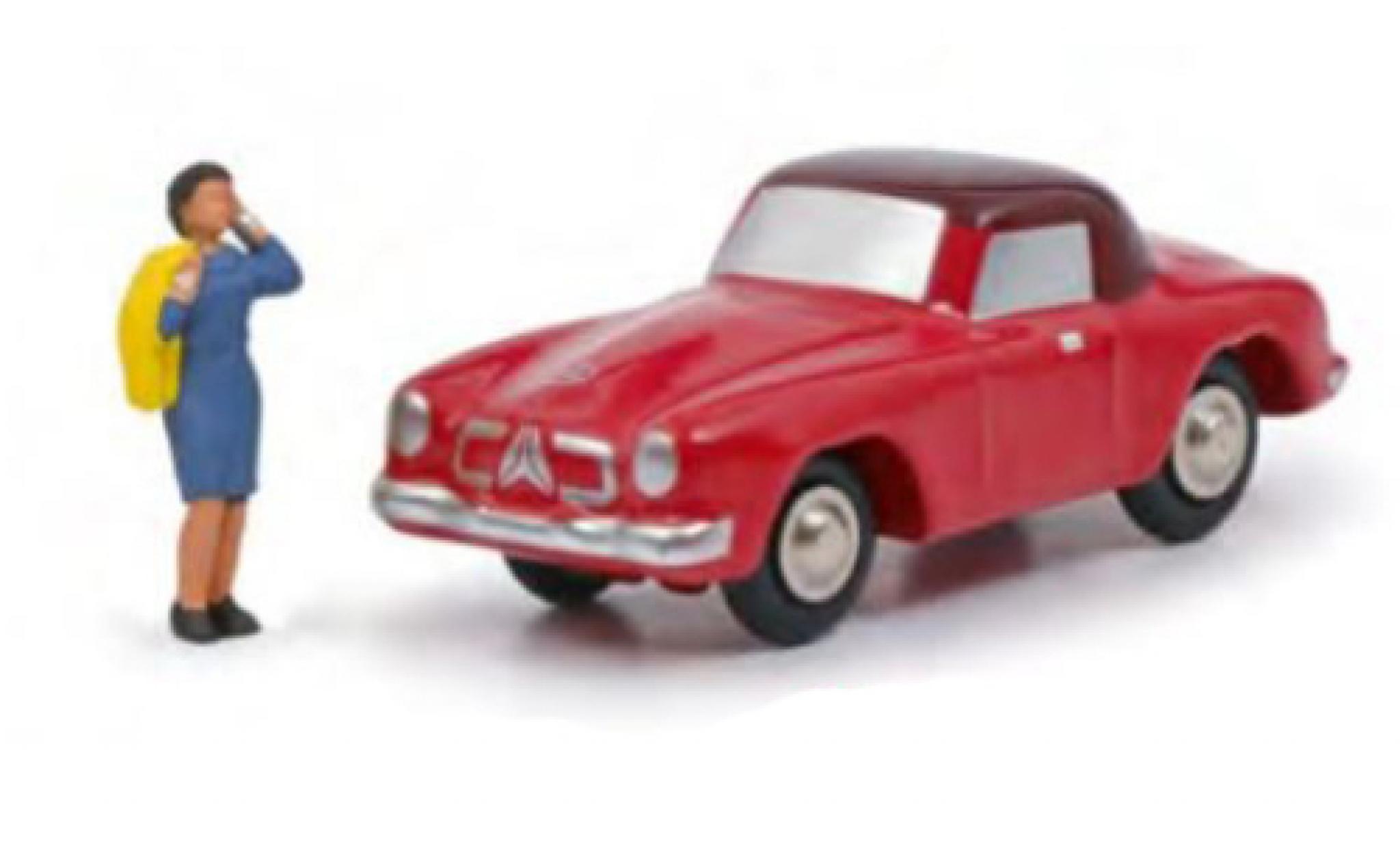 Mercedes 190 1/90 Schuco SL red/black Rosemarie N. avec figurine diecast model cars
