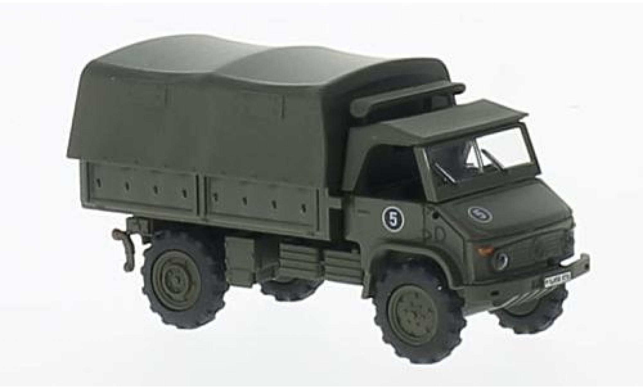 Mercedes Unimog 1/87 Schuco S404 oliv Bundeswehr plateforme-toile diecast model cars