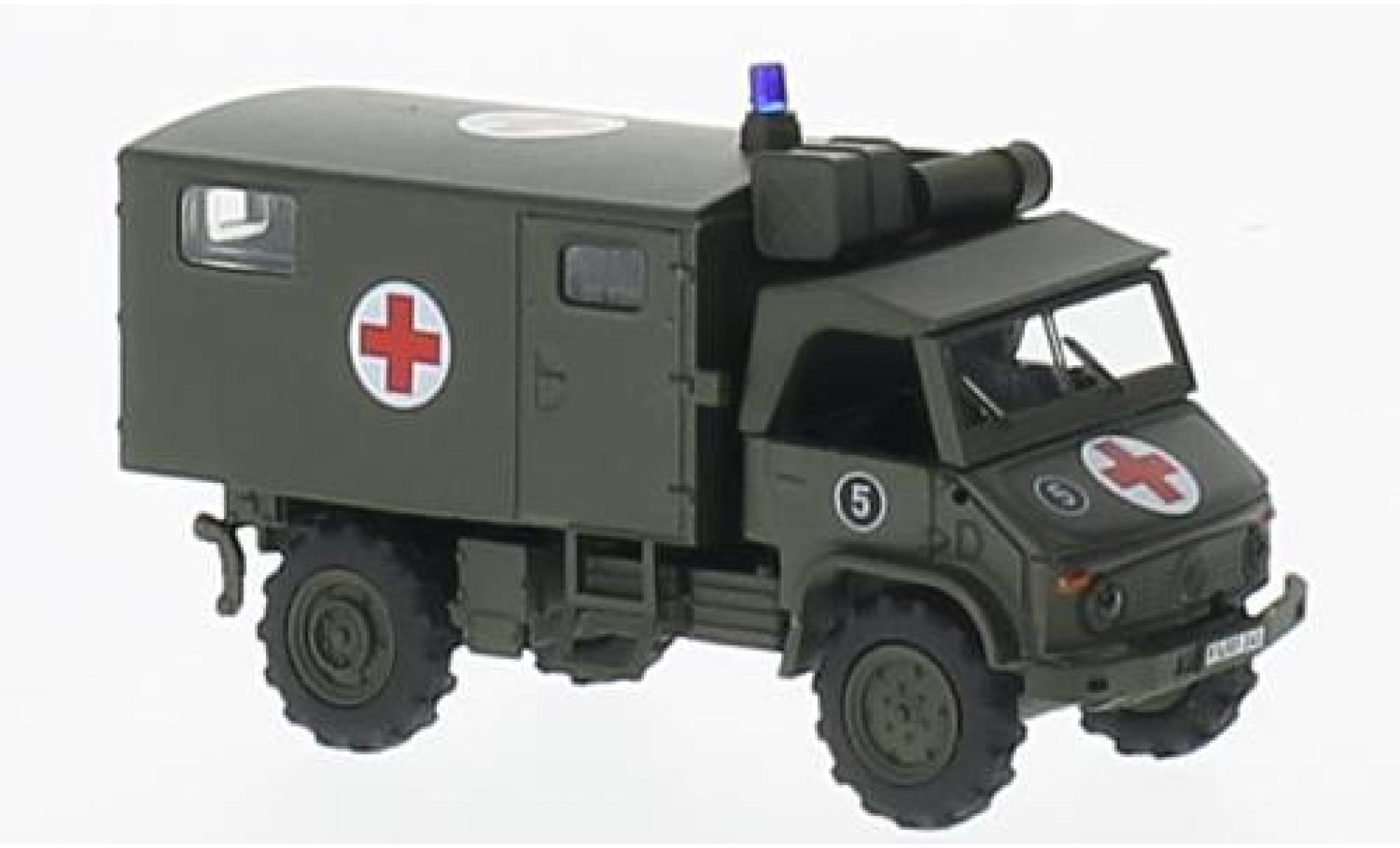 Mercedes Unimog 1/87 Schuco S404 Sanka oliv Bundeswehr diecast model cars