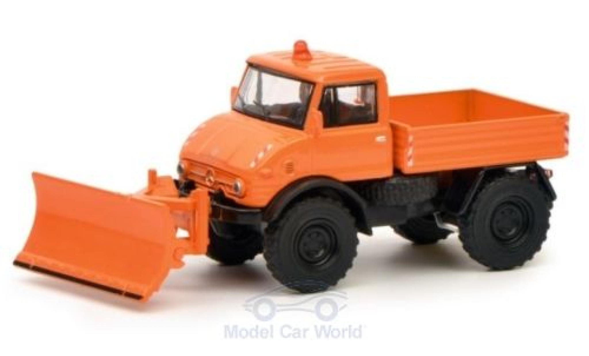 Mercedes Unimog 1/64 Schuco U406 Winterdienst mit R&auml;umschild diecast model cars