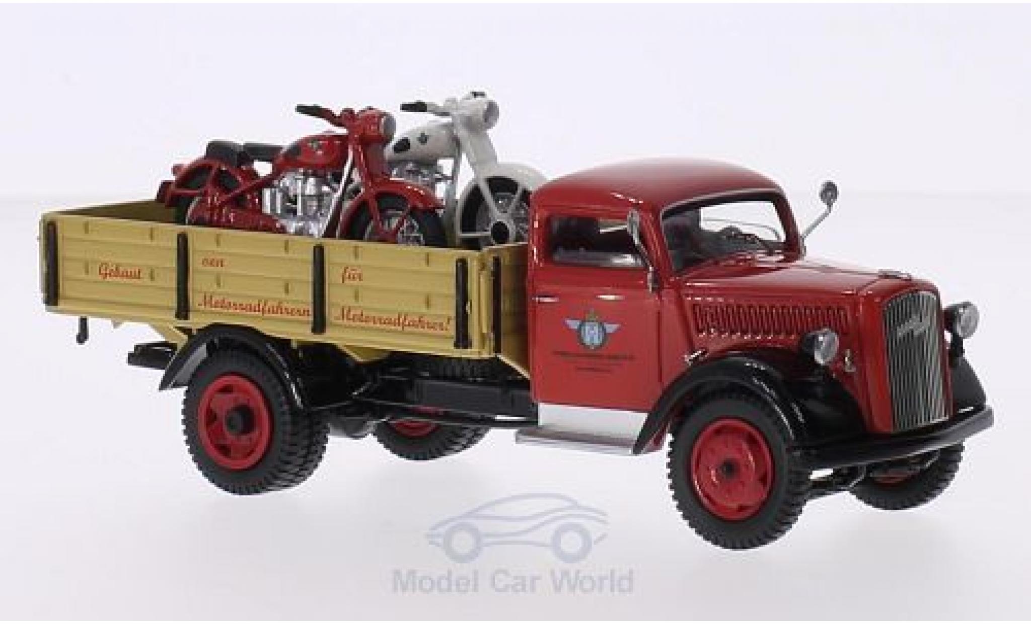 Opel Blitz 1/43 Schuco Pritsche Horex mit 2 Horex Regina als Ladegut diecast model cars