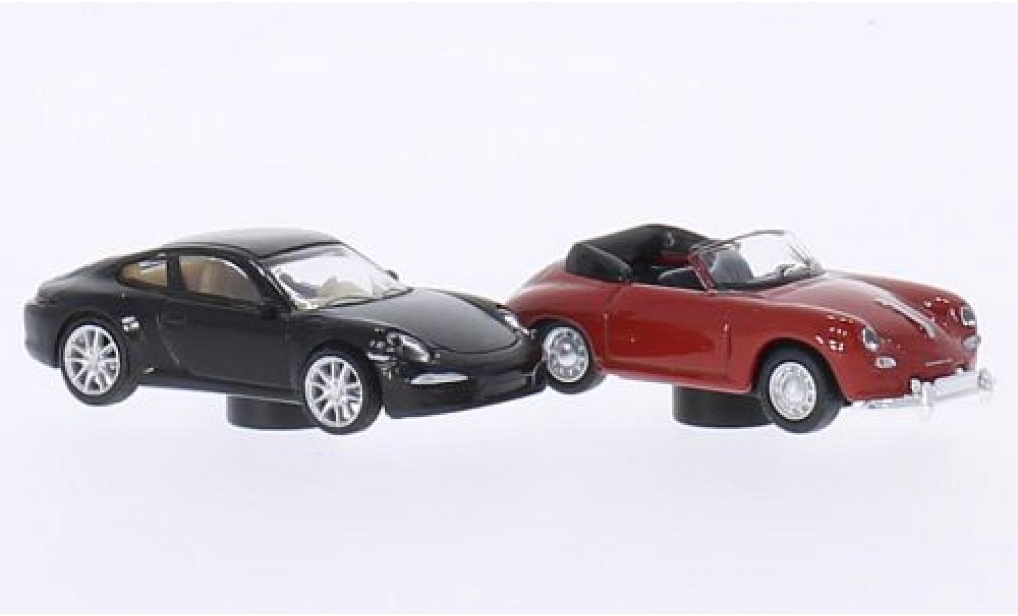 Porsche 991 1/87 Schuco 911 () met.-brown + 356 Convertible red 2er-Set Magnetautos diecast model cars