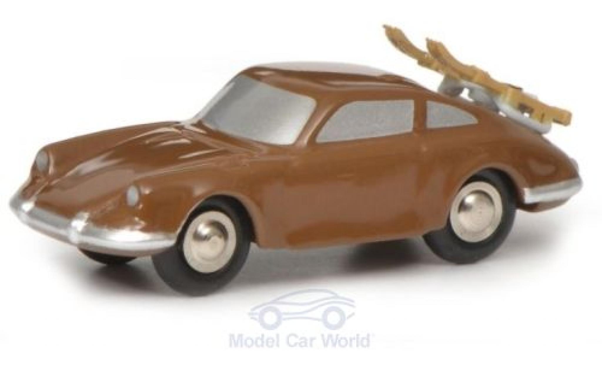 Porsche 911 1/90 Schuco brown mit Skitr&auml;ger diecast model cars
