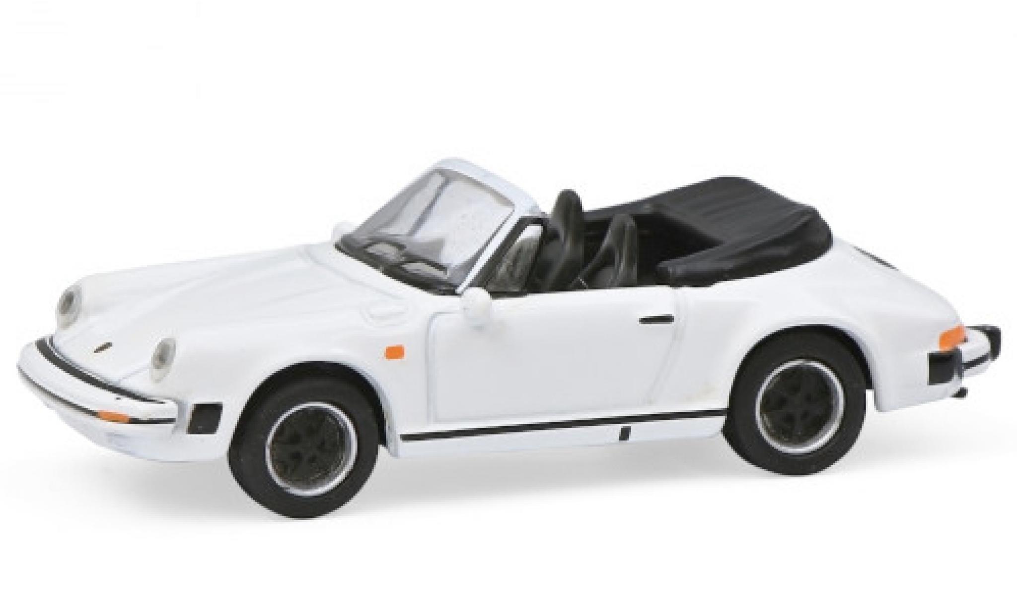 Porsche 911 1/87 Schuco Carrera 3.2 Convertible white diecast model cars