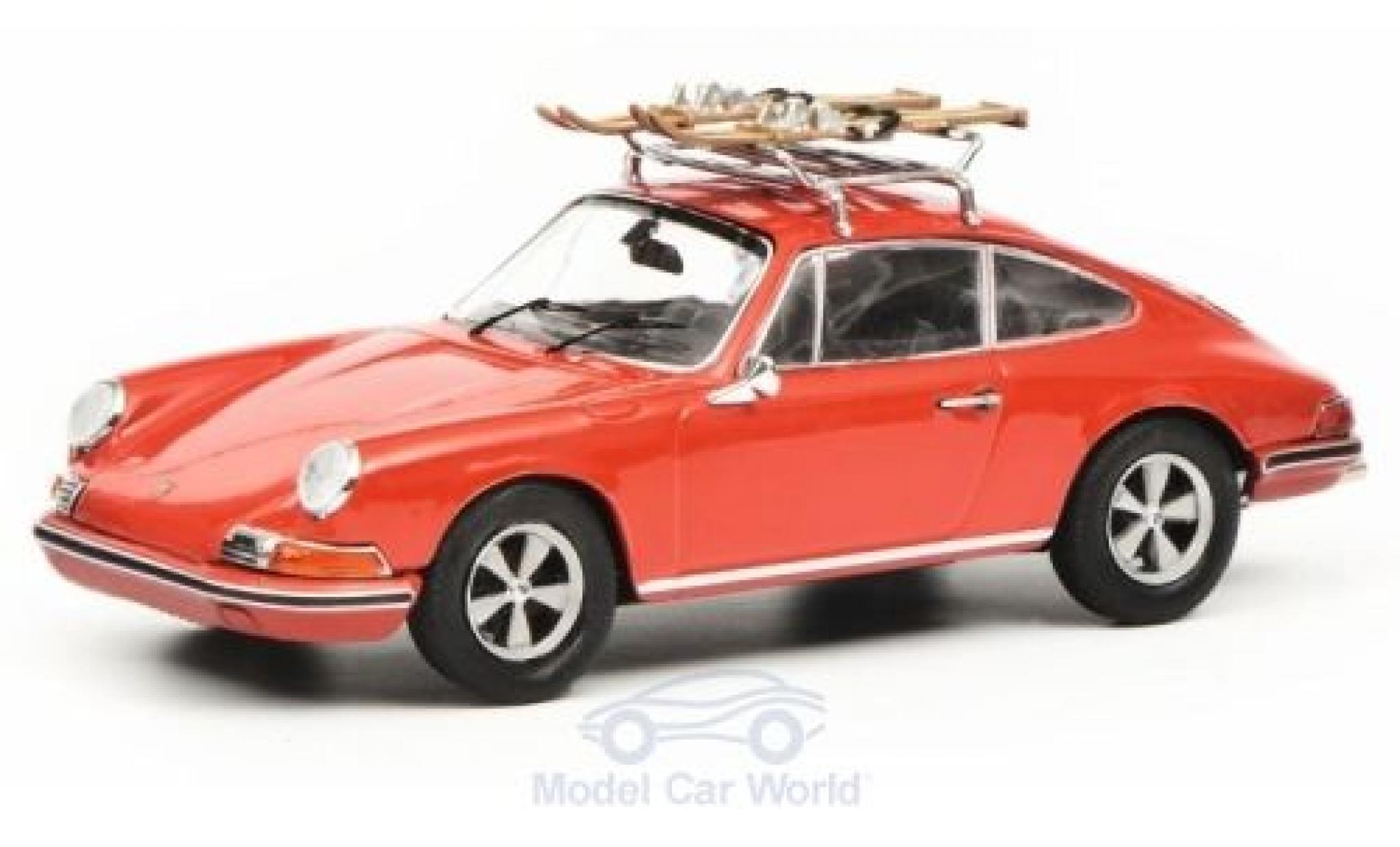 Porsche 911 1/43 Schuco S red mit Skitr&auml;ger diecast model cars