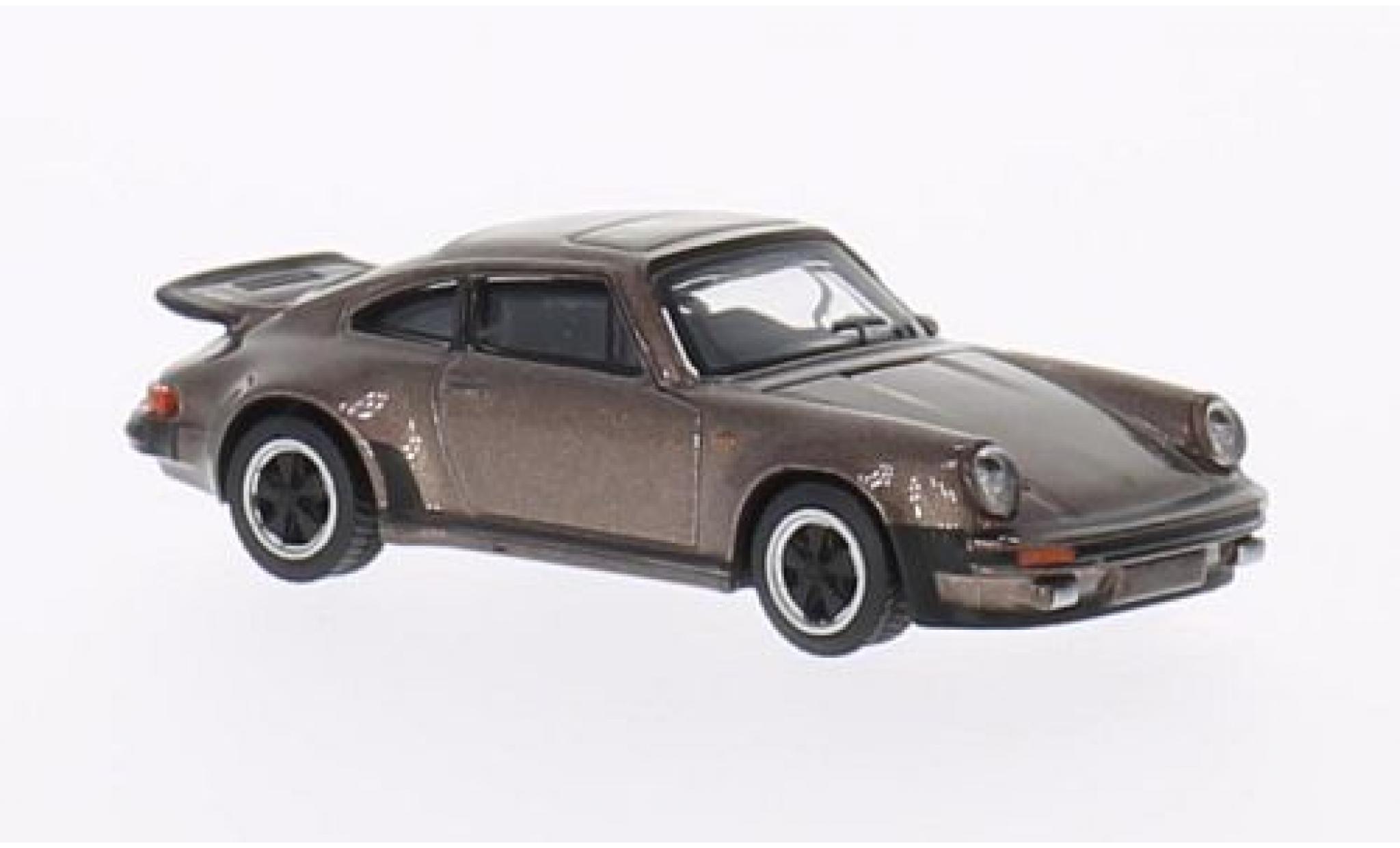 Porsche 911 1/64 Schuco Turbo 3.0 metallic brown diecast model cars