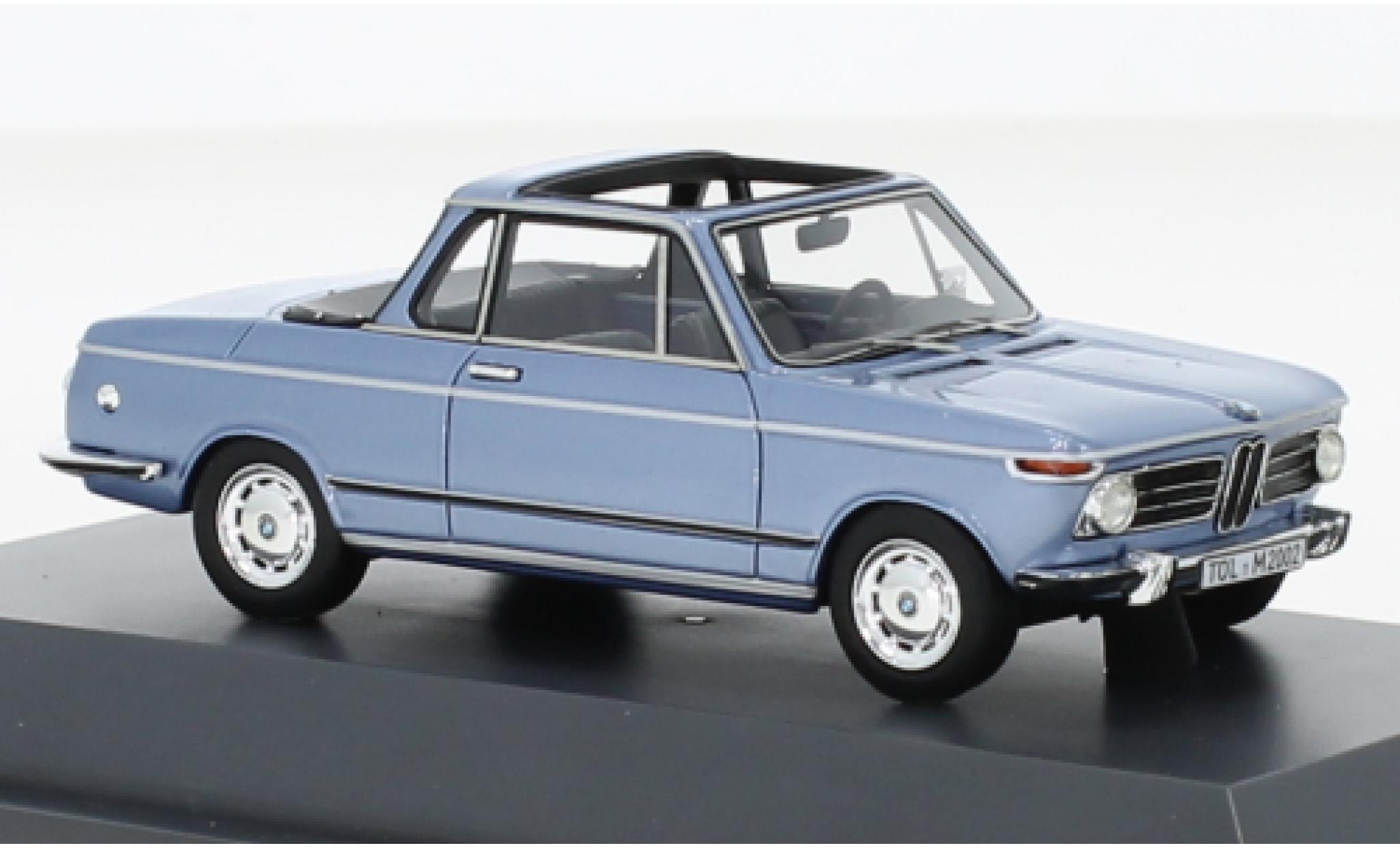 Bmw 2002 1/43 Schuco Baur Convertible metallise blue 1975 diecast model cars
