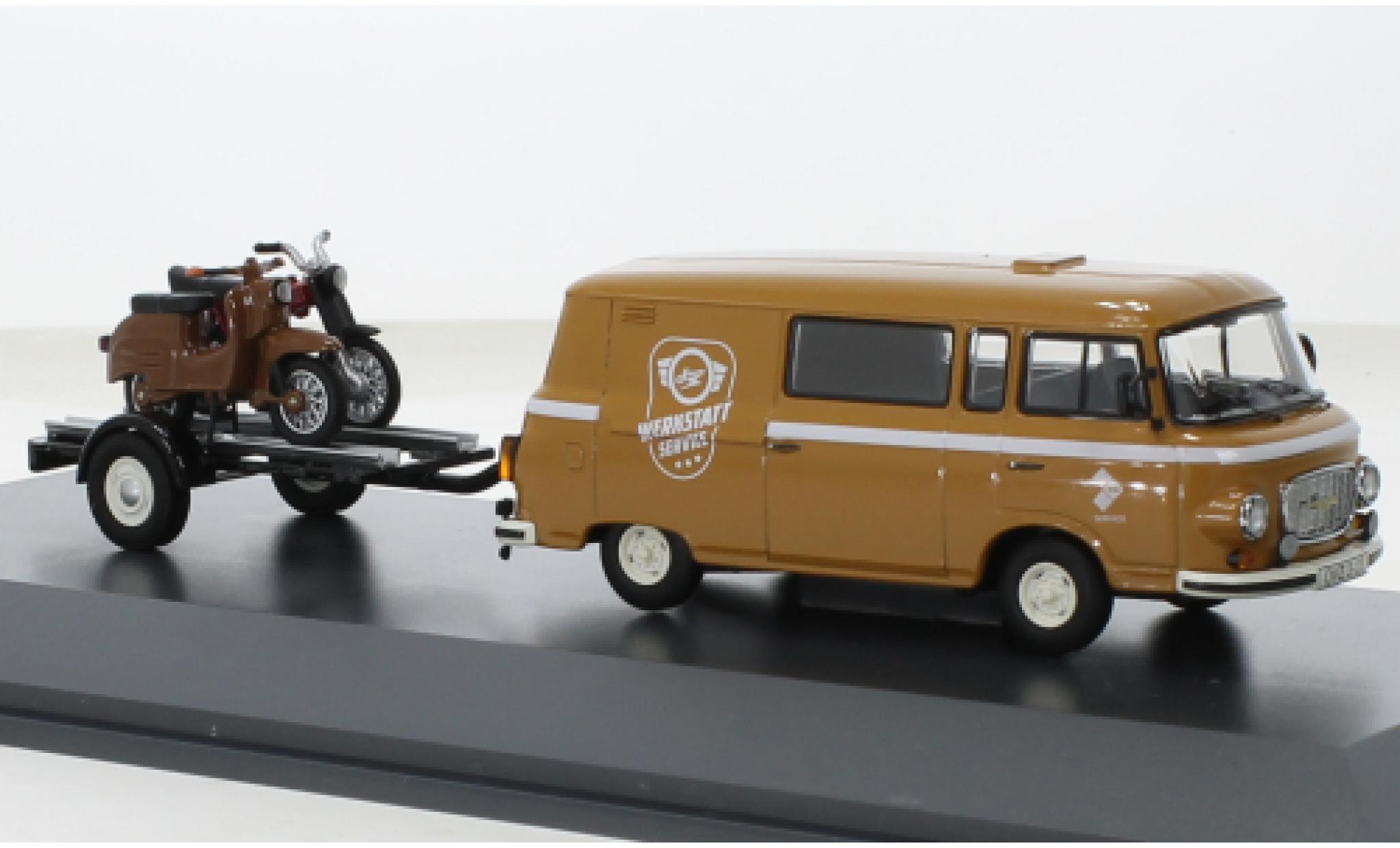 Barkas B1000 1/43 Schuco demi bus beige Simson Werkstatt Service 1965 diecast model cars