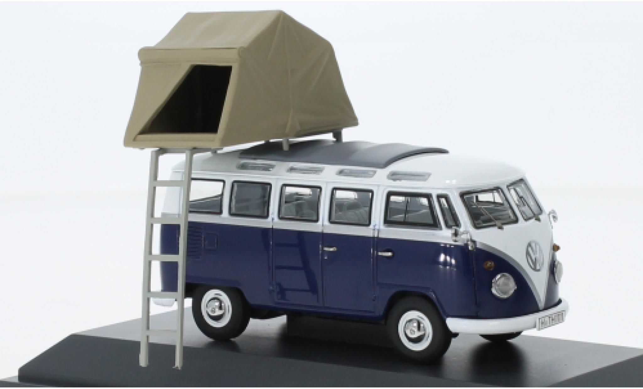 Volkswagen T1 1/43 Schuco b bus blue/white 1952 diecast model cars