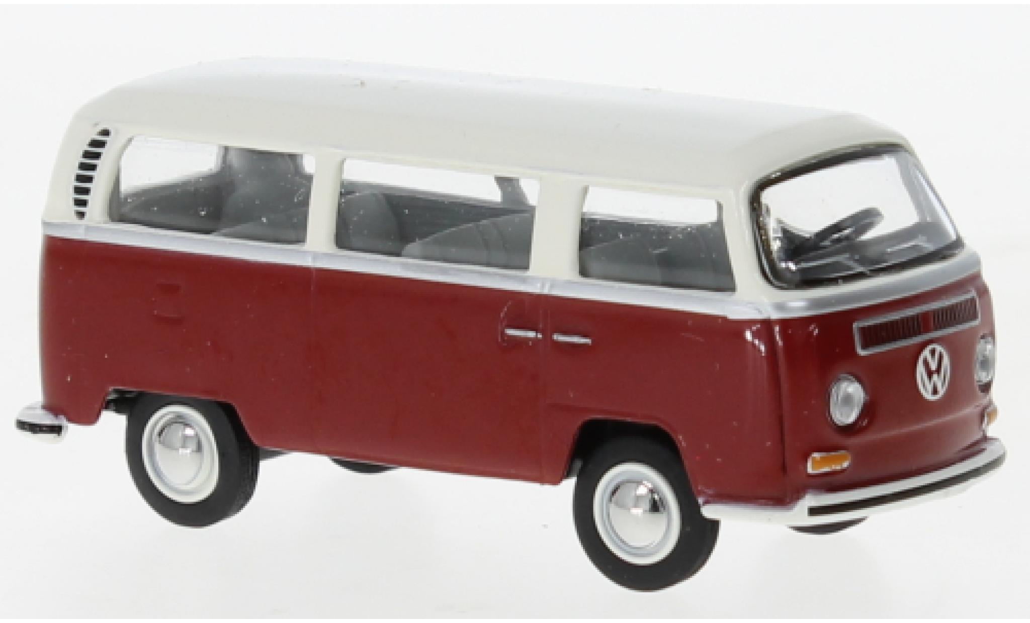 Volkswagen T2 1/64 Schuco bus red fonc&eacute;/white diecast model cars