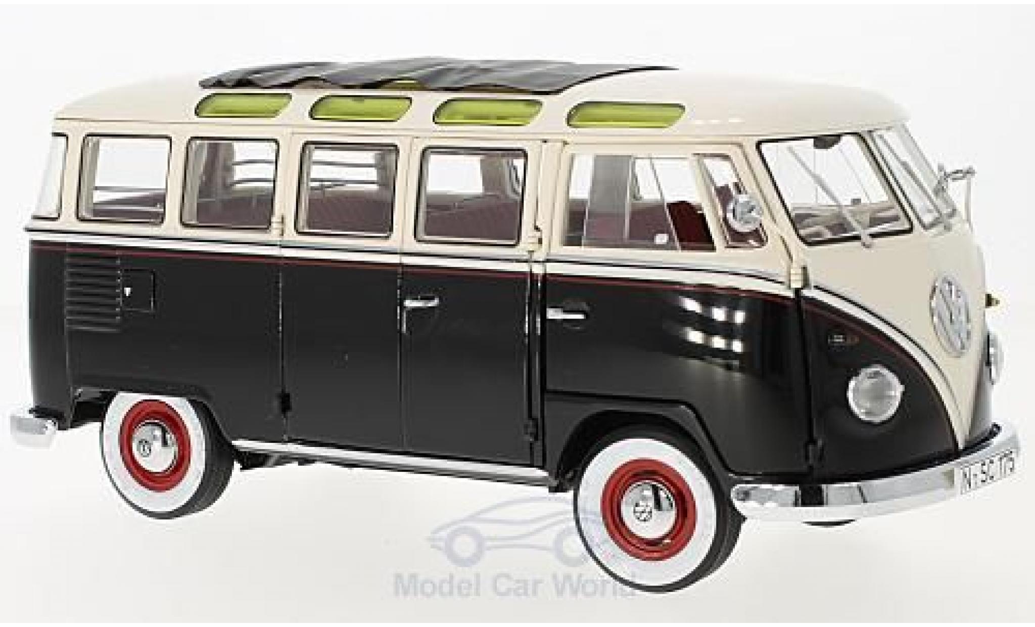 Volkswagen T1 B 1/18 Schuco Samba black/white 1959 diecast model cars