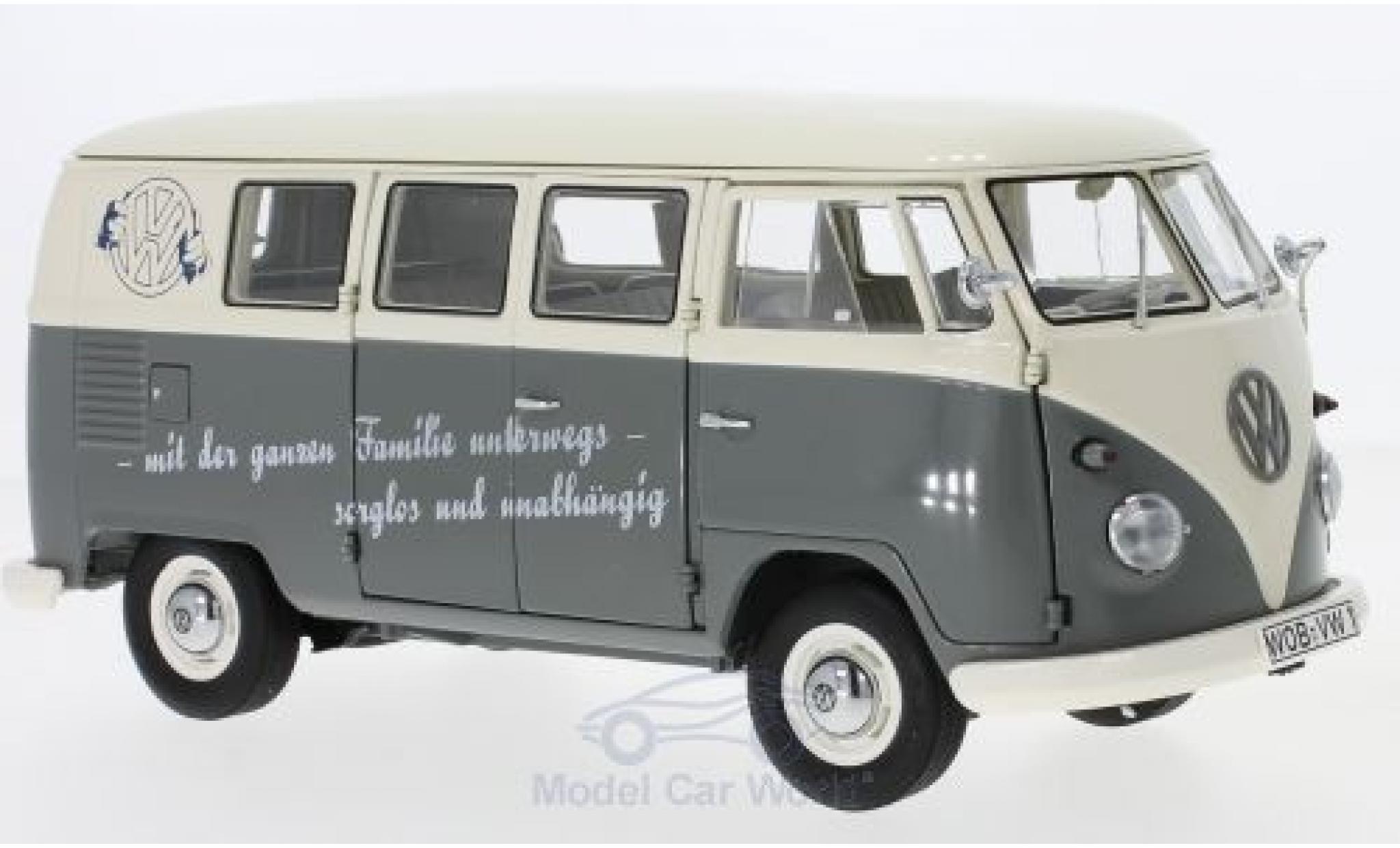 Volkswagen T1 B 1/18 Schuco b Bus mit Slogan: mit der ganzen Familien unterwegs-sorglos und unabh&auml;ngig diecast model cars