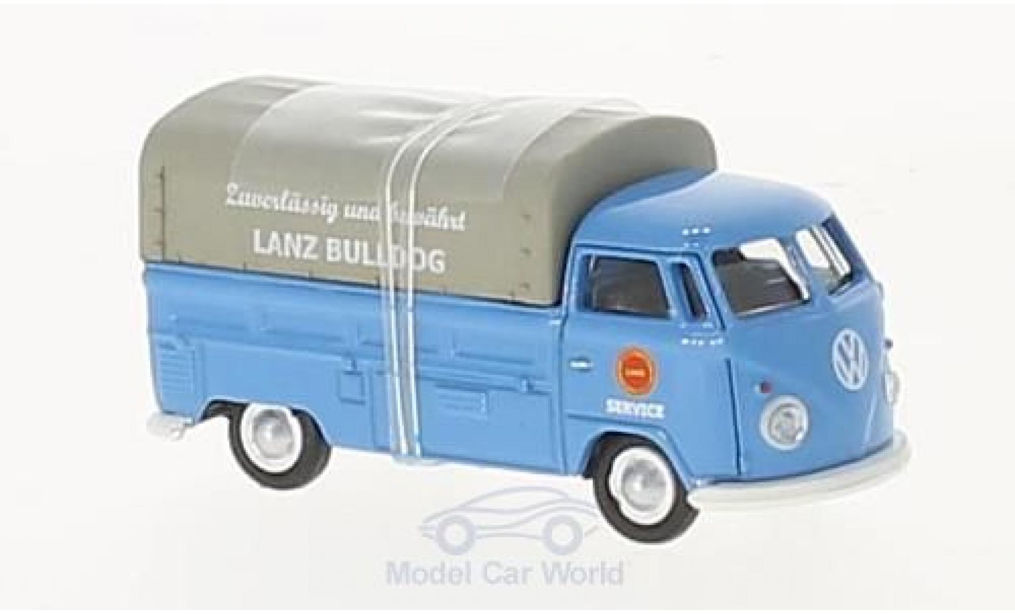 Volkswagen T1 B 1/87 Schuco c blue Lanz Bulldog Pritsche mit Plane diecast model cars