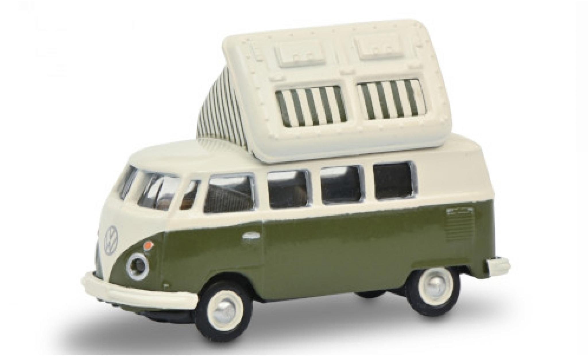 Volkswagen T1 1/87 Schuco c Camper green/white diecast model cars