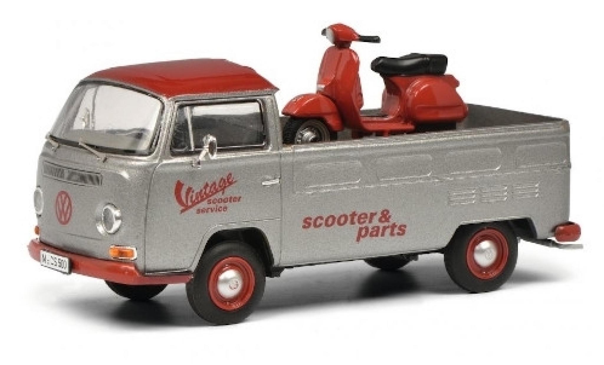 Volkswagen T2 1/43 Schuco a Pritsche Vintage Scooter Service avec charge Vespa PX diecast model cars