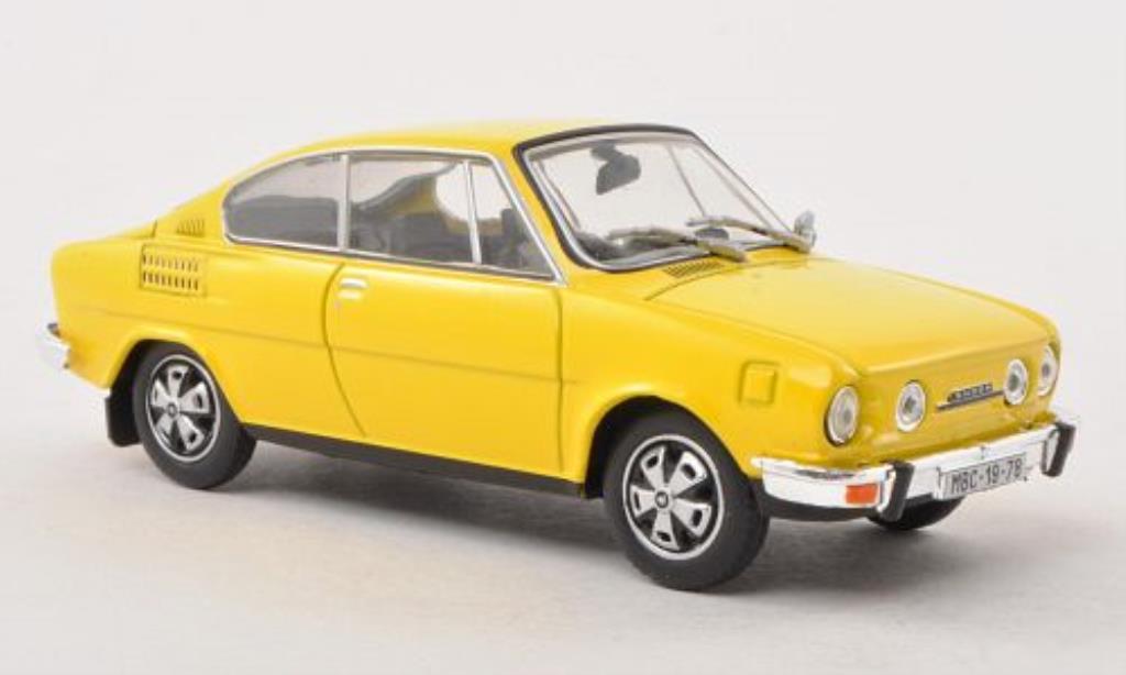 Skoda 110 1/43 Abrex R yellow diecast model cars