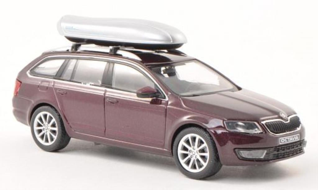 Skoda Octavia 1/43 Abrex III Combi red mit Dachbox diecast model cars