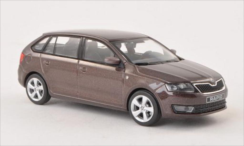 Skoda Rapid 1/43 Abrex Spaceback metallic brown 2013 diecast model cars