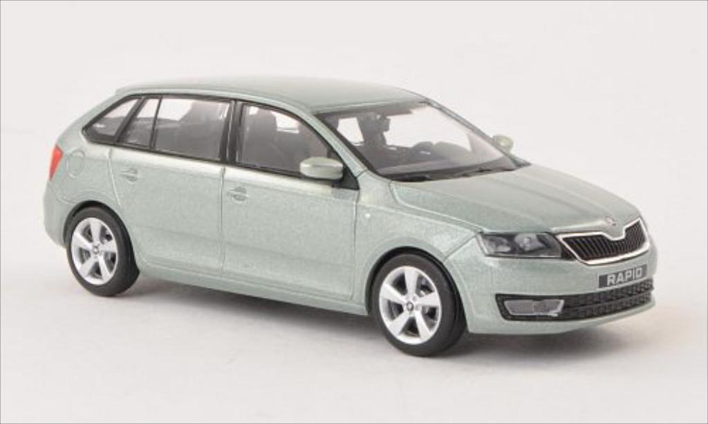 Skoda Rapid 1/43 Abrex Spaceback metallic grun 2013 diecast model cars