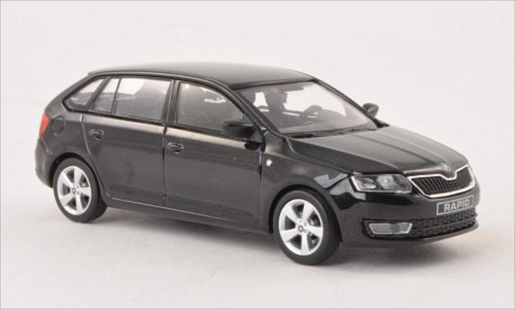 Skoda Rapid 1/43 Abrex Spaceback metallic black 2013 diecast model cars