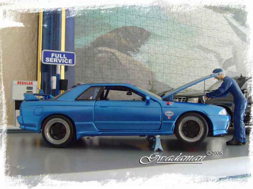 Nissan Skyline R32 drag run 1/18 Autoart