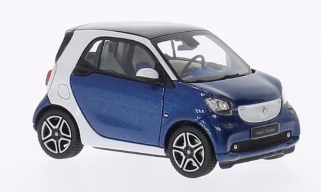 Smart ForTwo coupe 1/43 Norev Fortwo coupe white/blue 2014 diecast model cars