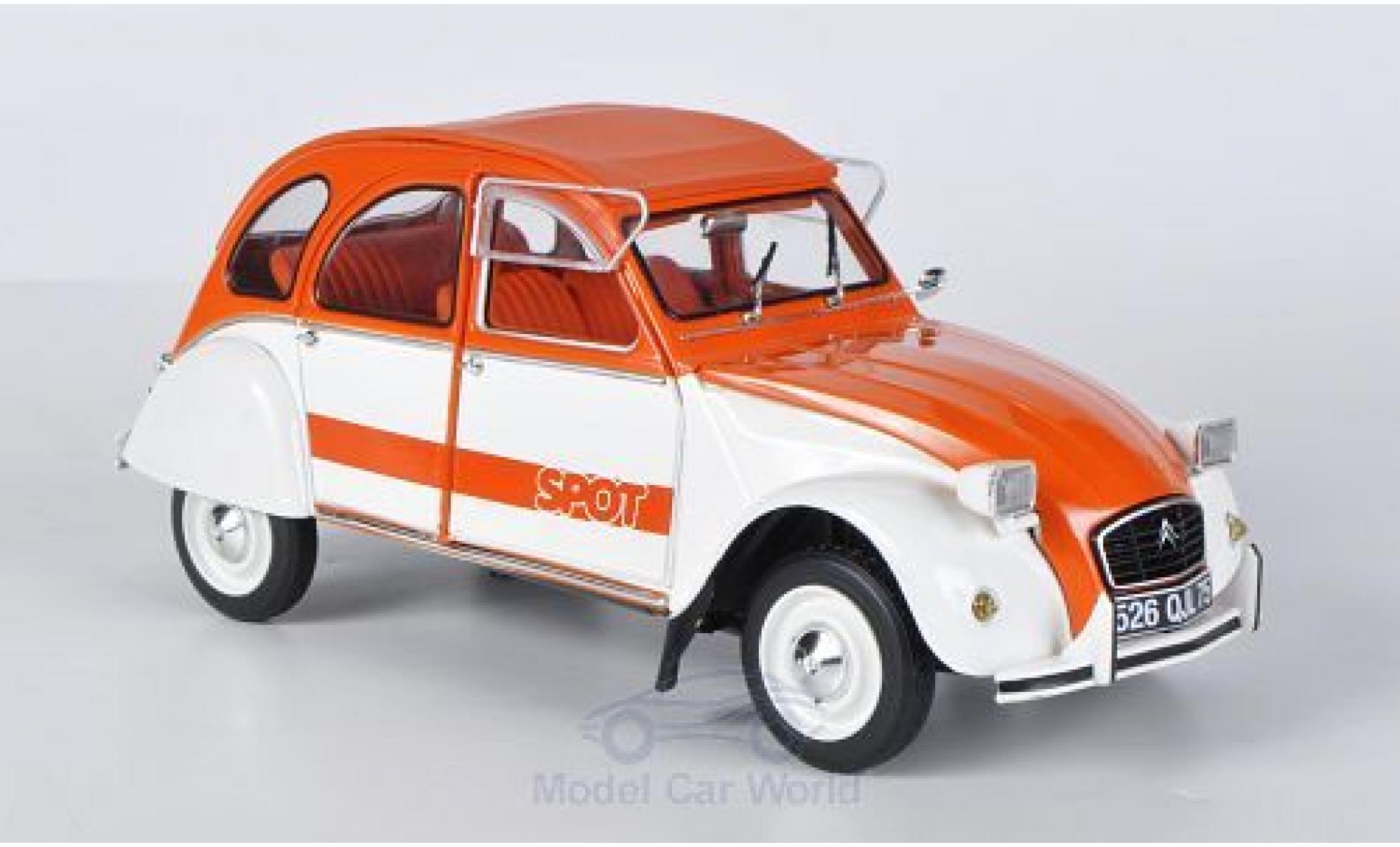 Citroen 2CV 1/18 Solido Spot orange/white 1976 diecast model cars