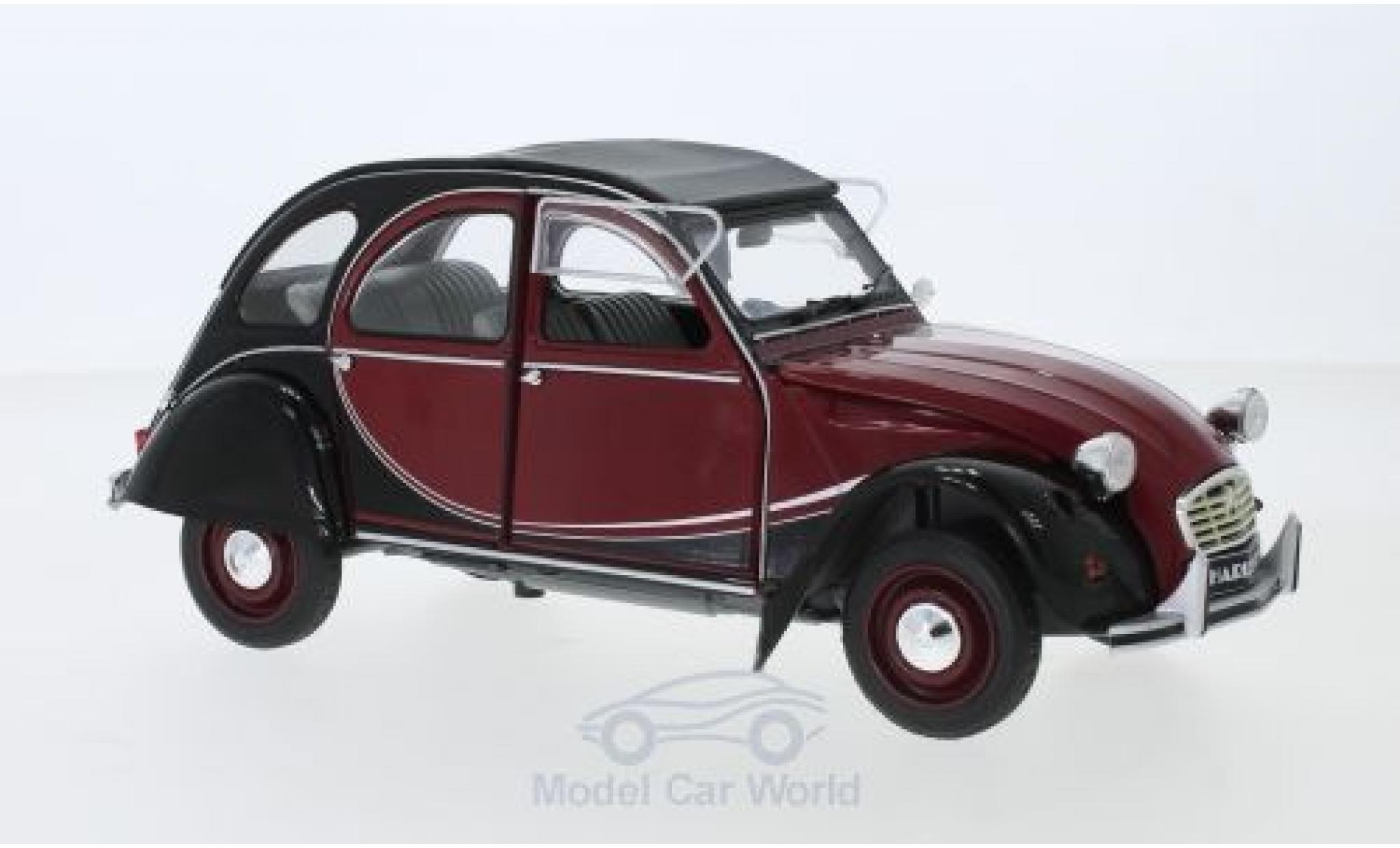 Citroen 2CV 1/18 Solido 6 Charleston red/black 1982 diecast model cars