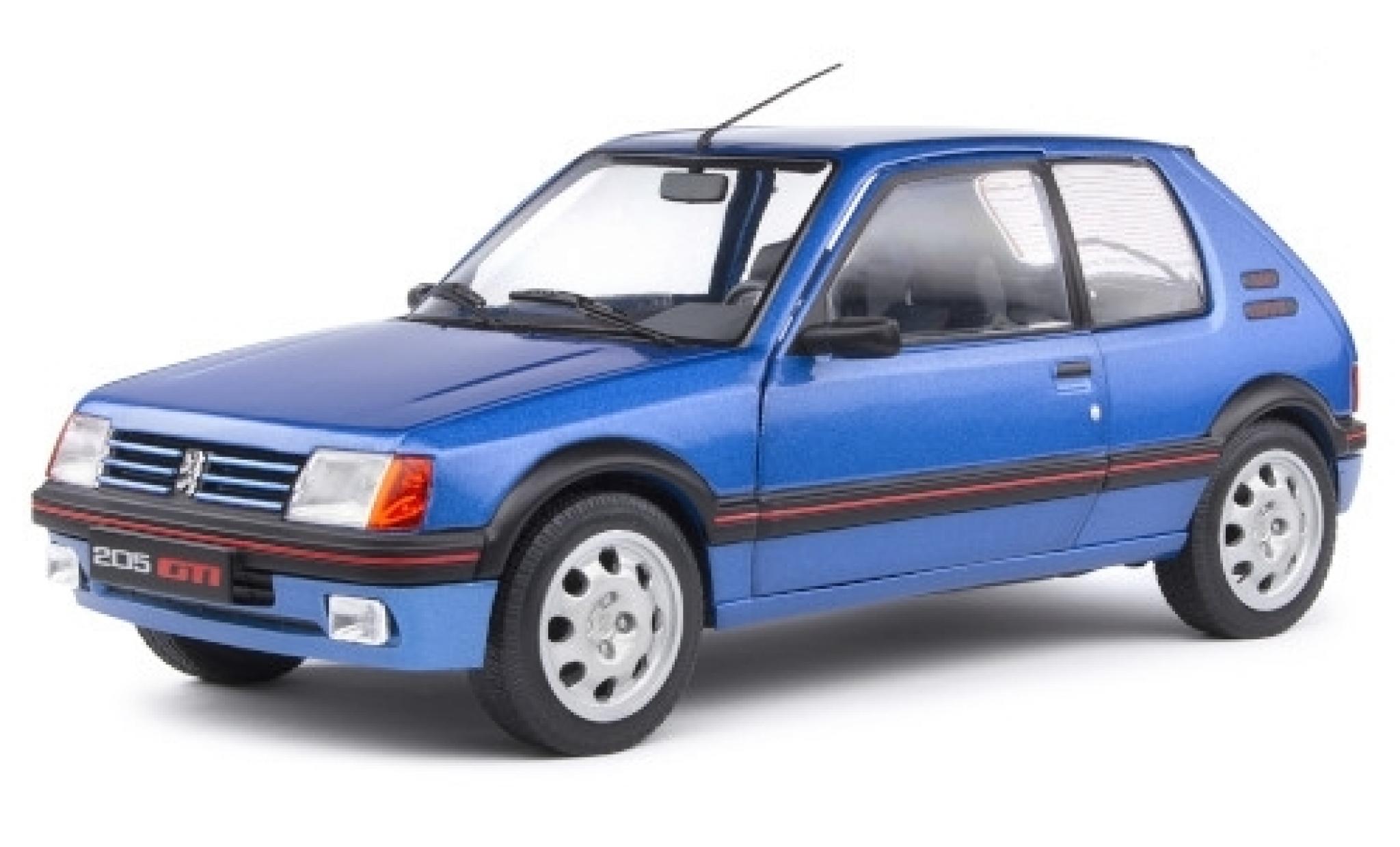 Peugeot 205 1/18 Solido GTI 1.9 metallic blue 1988 diecast model cars