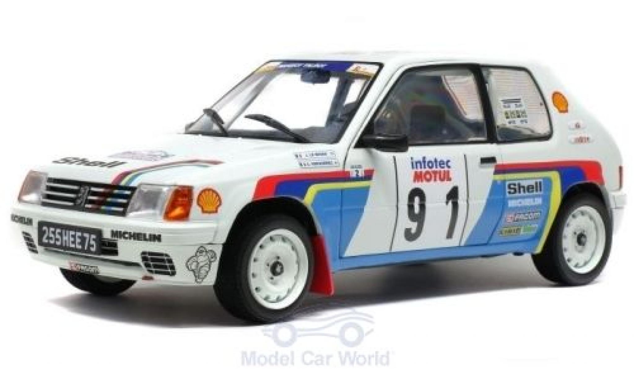 Peugeot 205 1/18 Solido Rally No.91 Rally WM Rally Tour de Corse 1989 J.Le Bihan/S.Kervarrec diecast model cars