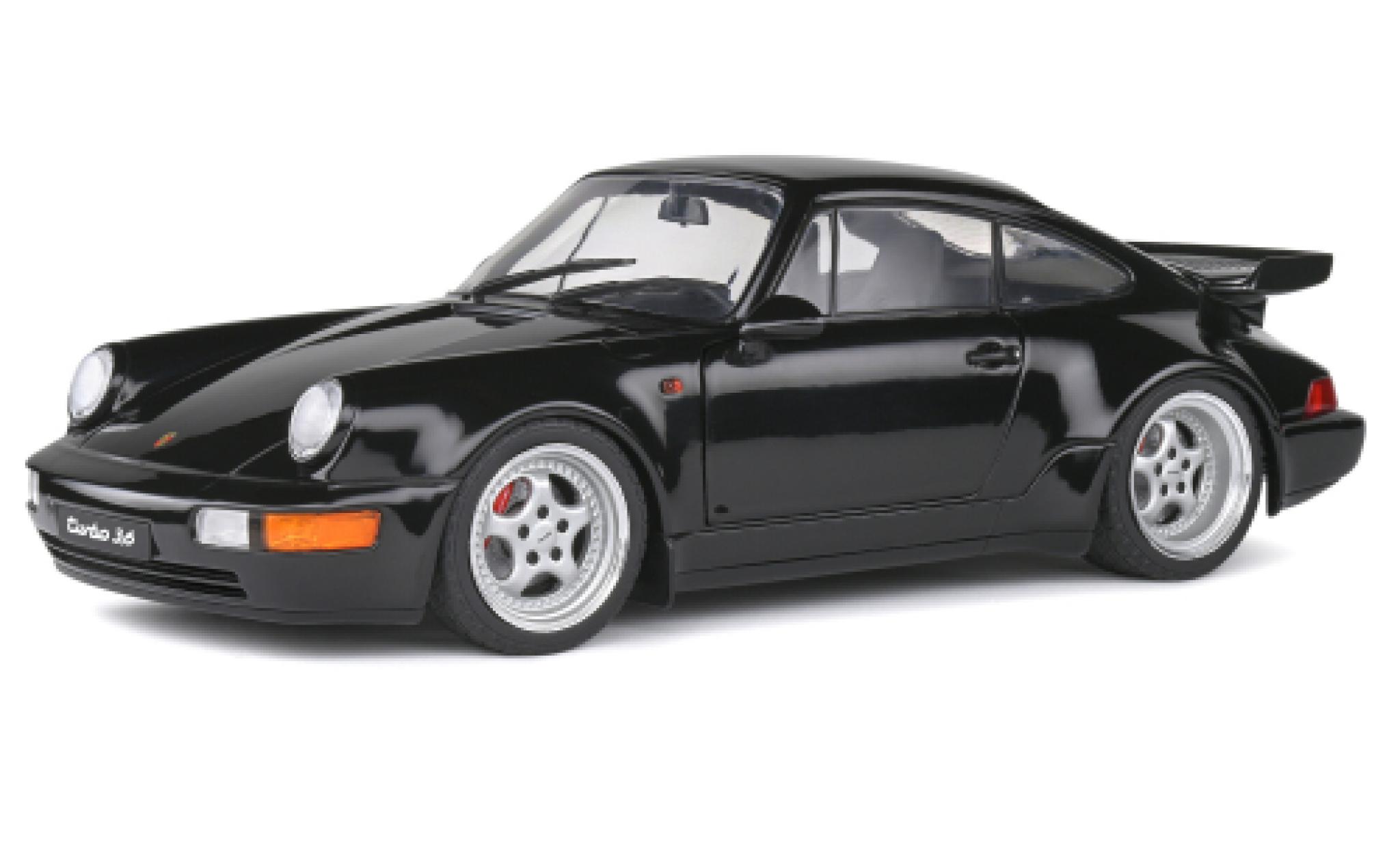 Porsche 964 Turbo 1/18 Solido 911 () Turbo 3.6 black 1990 diecast model cars
