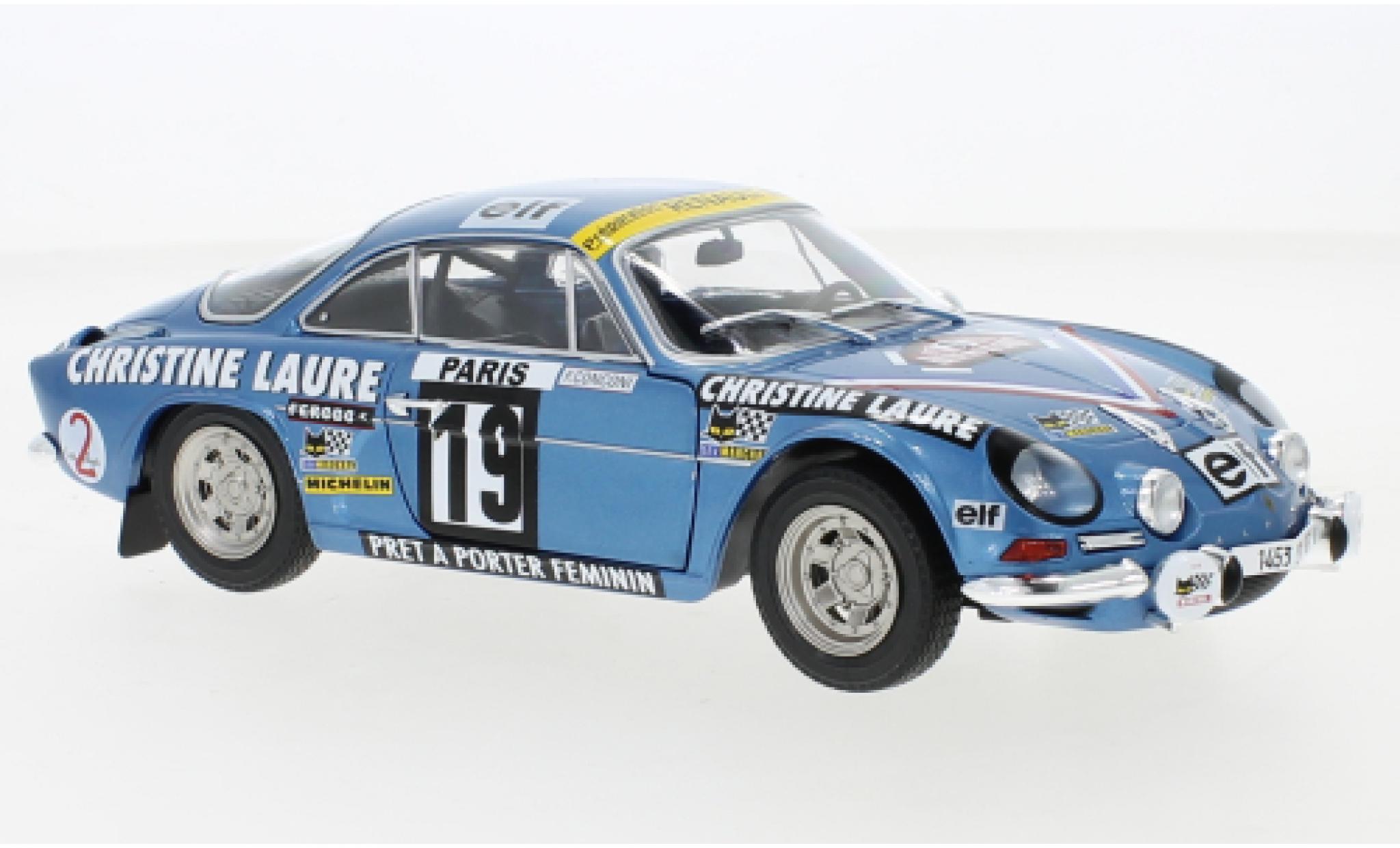 Alpine A110 1/18 Solido Renault No.19 Rally WM Rally Monte Carlo 1976 diecast model cars