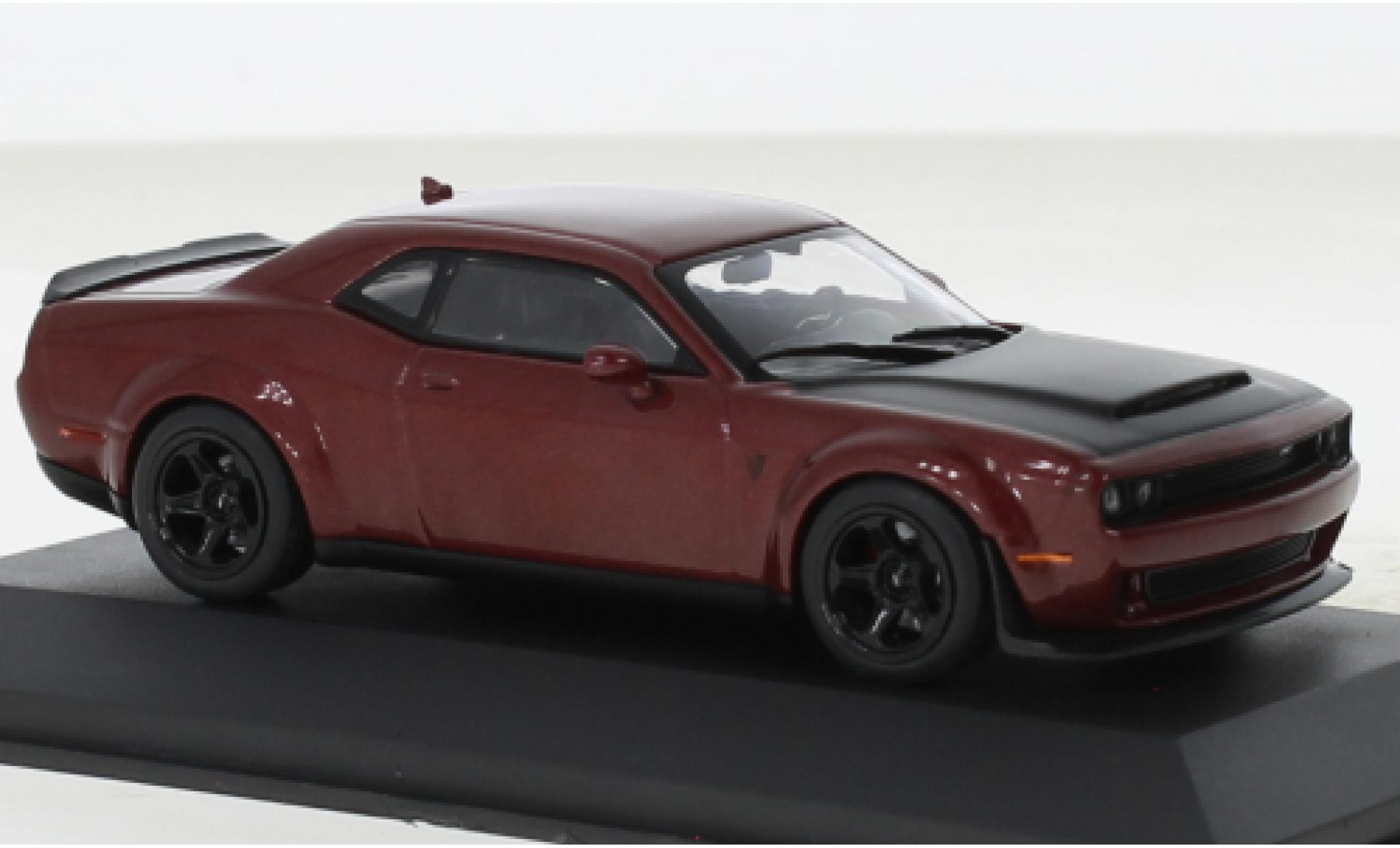 Dodge Challenger 1/43 Solido SRT Demon V8 6.2 metallise red fonc&eacute; 2018 diecast model cars