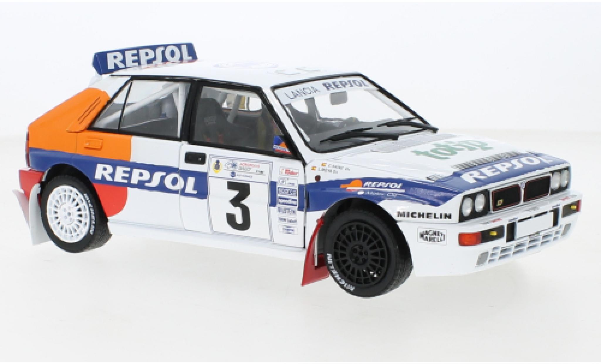 Lancia Delta 1/18 Solido HF Integrale No.3 Repsol Rally WM Rally Acropolis 1993 diecast model cars